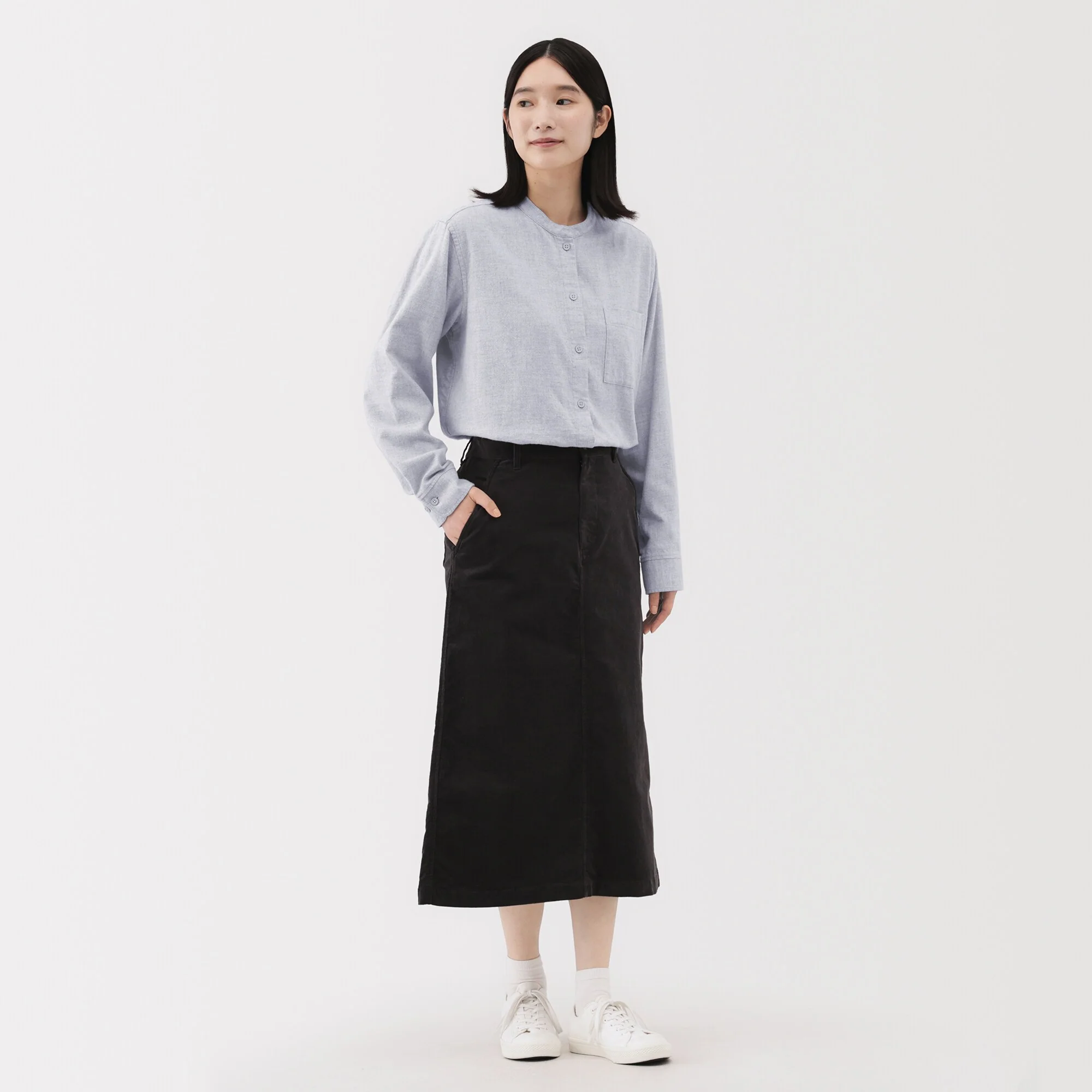 Flannel Stand Collar Shirt - Image 4