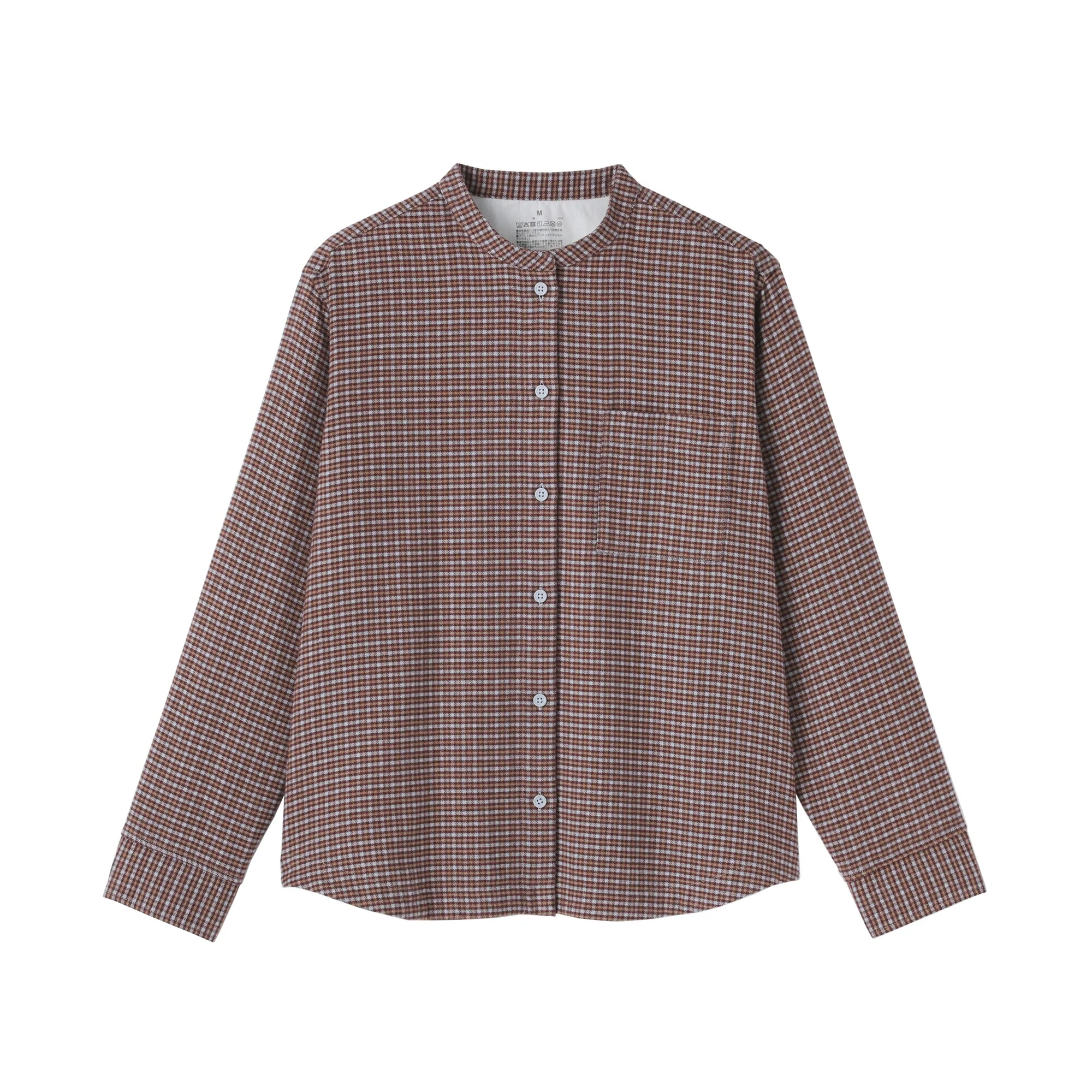 Flannel Stand Collar Shirt - Image 42