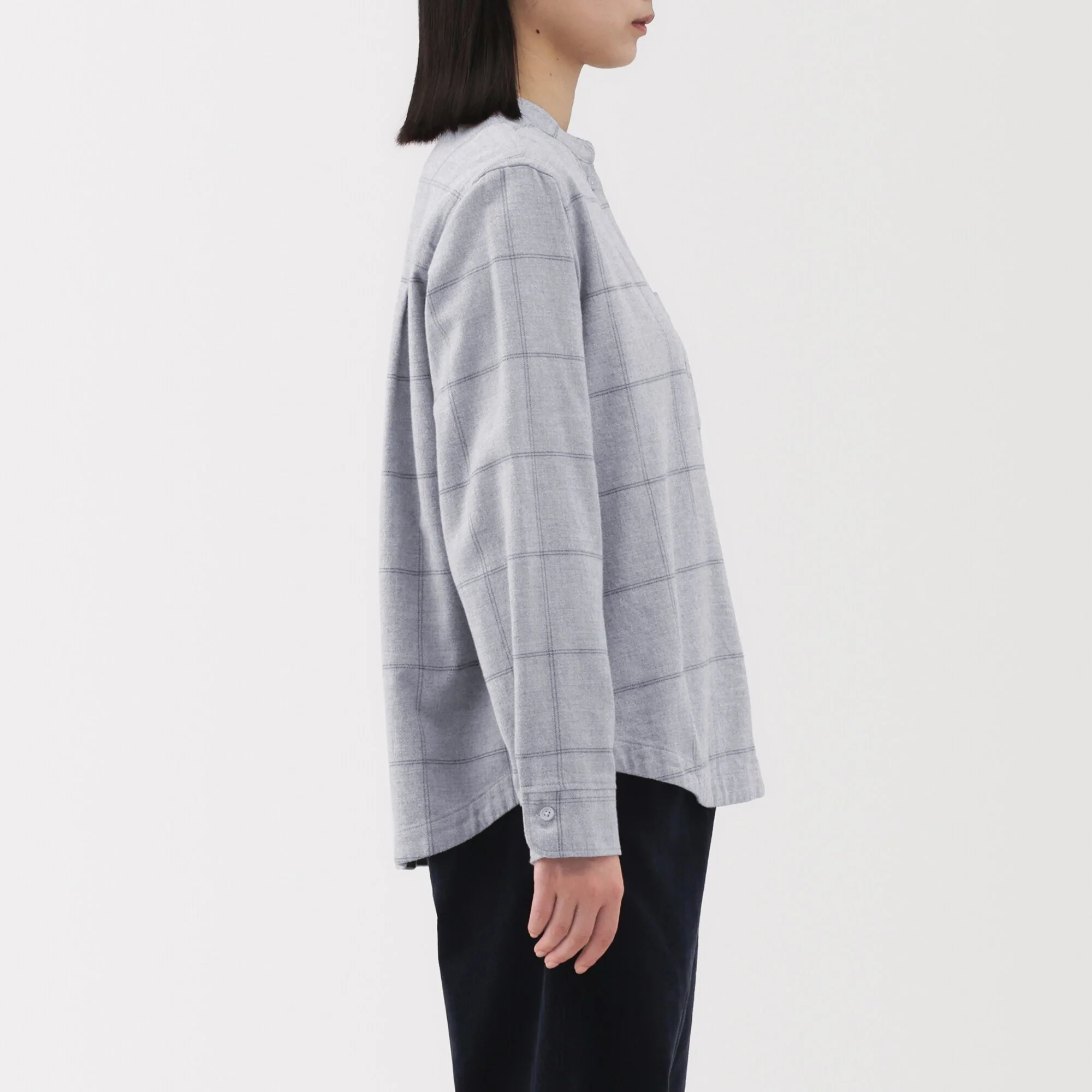 Flannel Stand Collar Shirt - Image 5