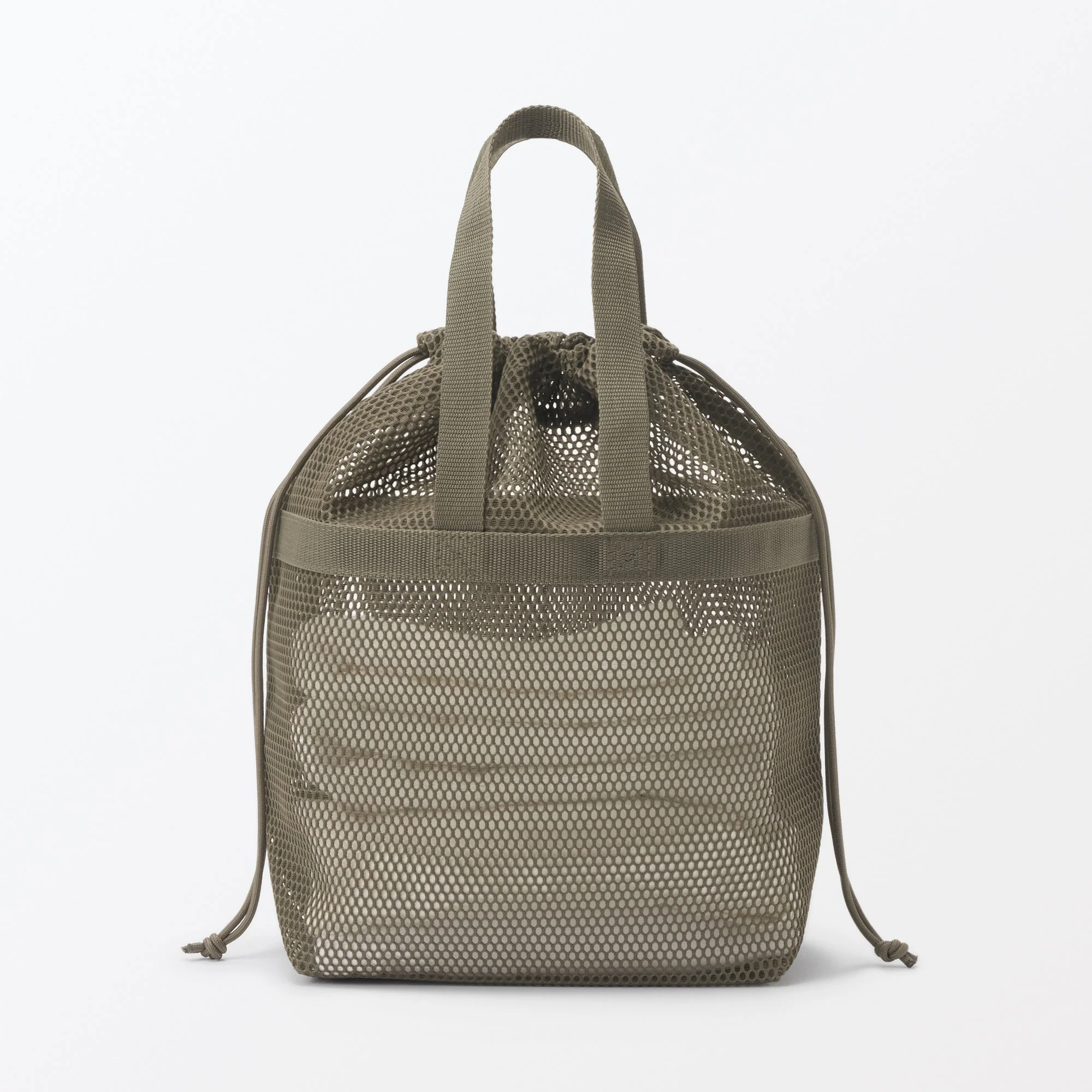 Gusset Mesh Drawstring Bag with Handle - Medium - Image 10