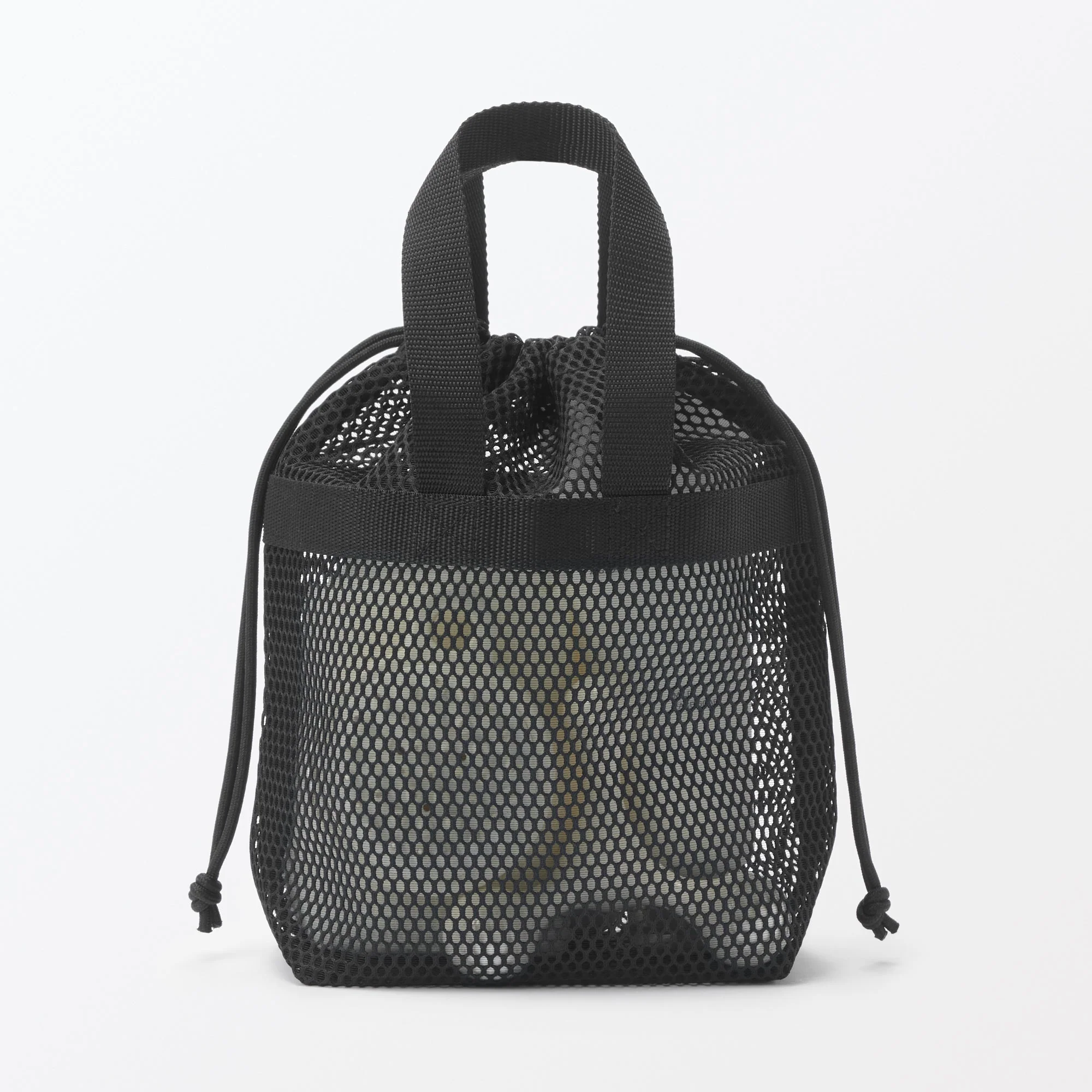 Gusset Mesh Drawstring Bag with Handle - Small - Image 10