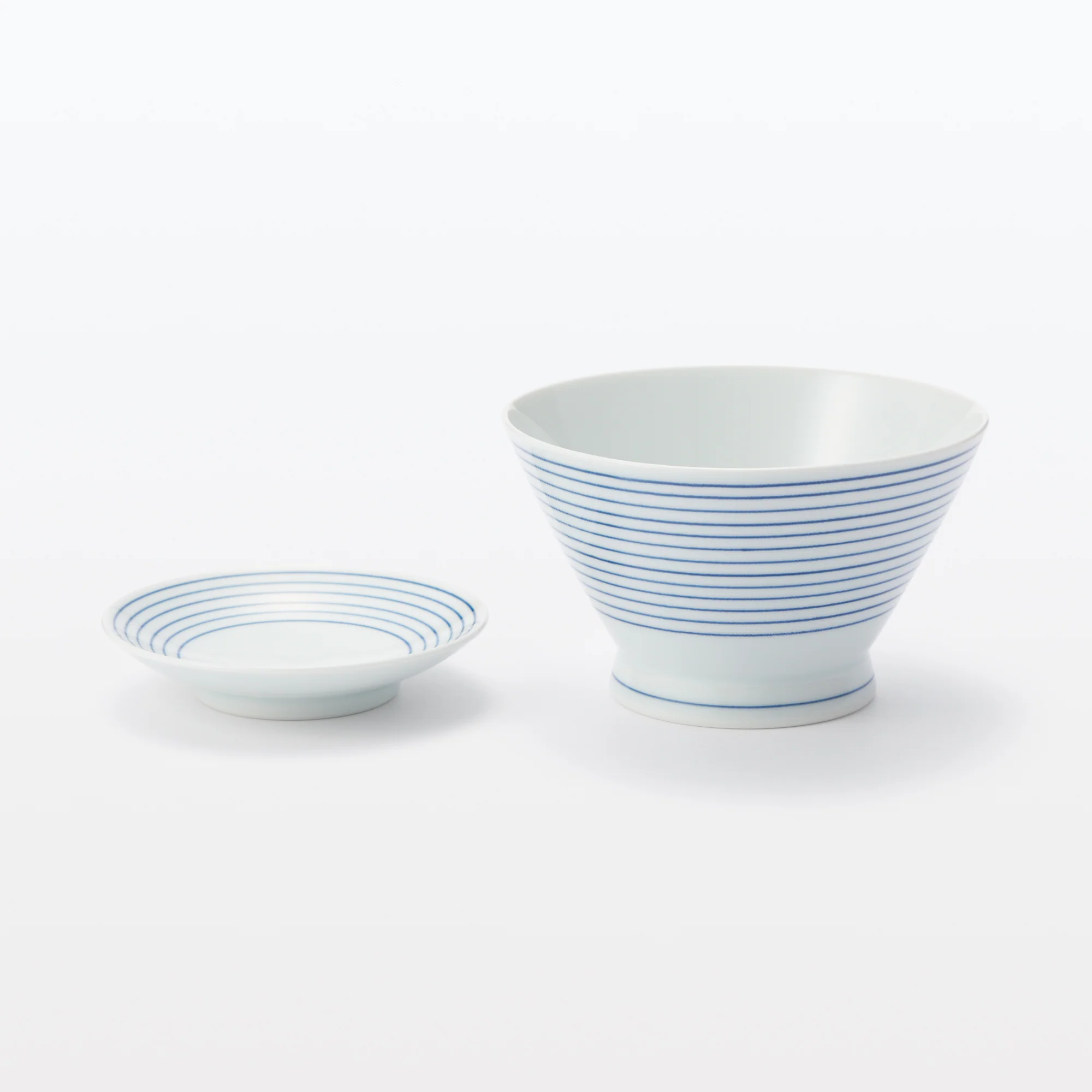 Hasami Ware Rice Bowl - Horizontal Stripes Pattern - Image 18