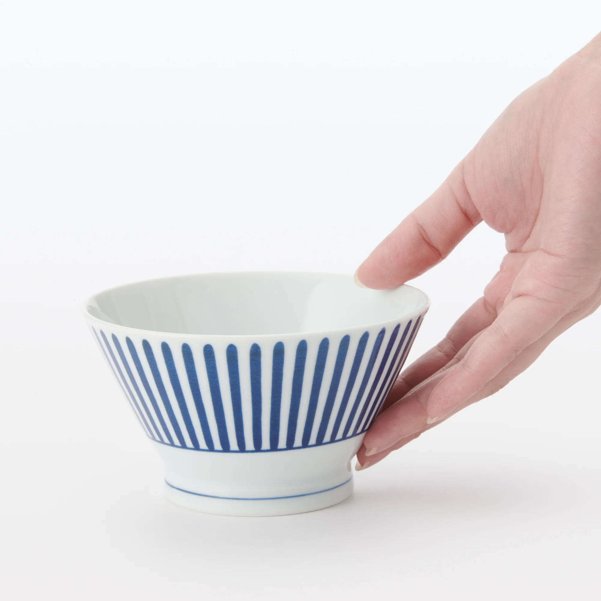 Hasami Ware Rice Bowl - Stripes Pattern - Image 6