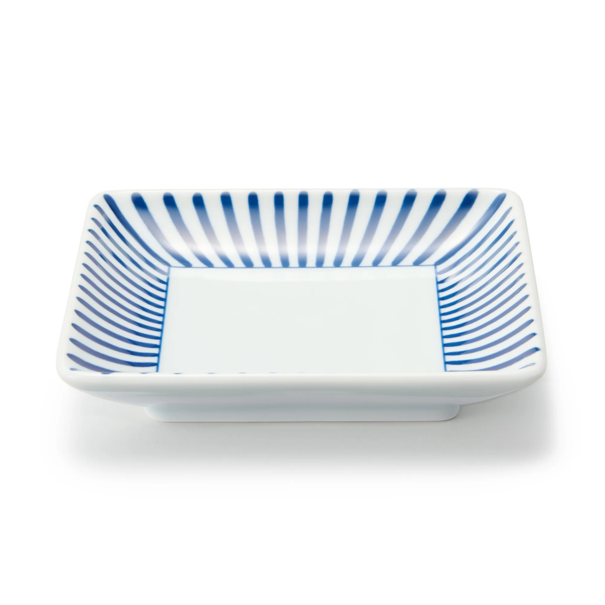 Hasami Ware Square Plate - Stripes Pattern
