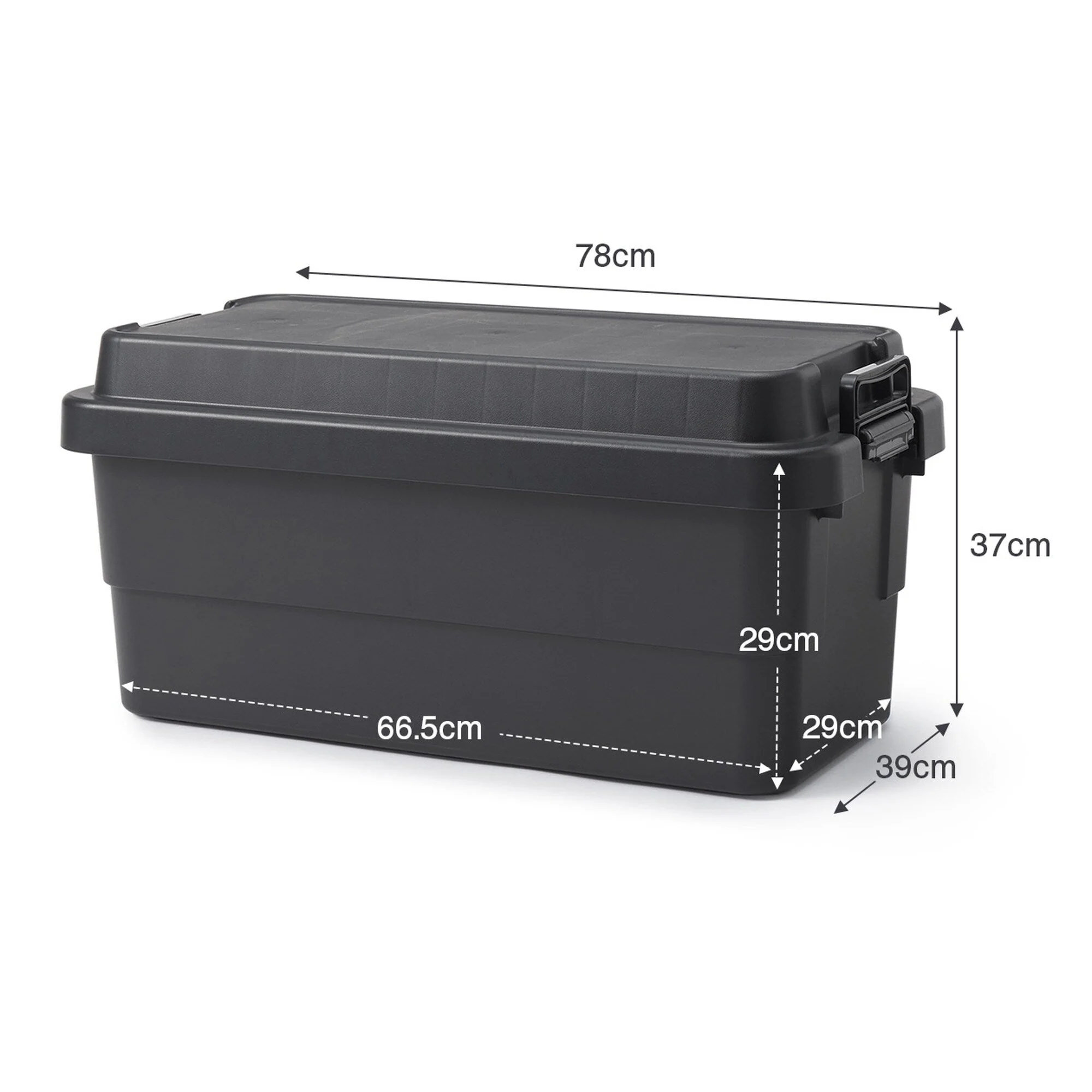 Heavy Duty Polypropylene Storage Box - Dark Gray - Extra Large 18.5 gal - Image 10