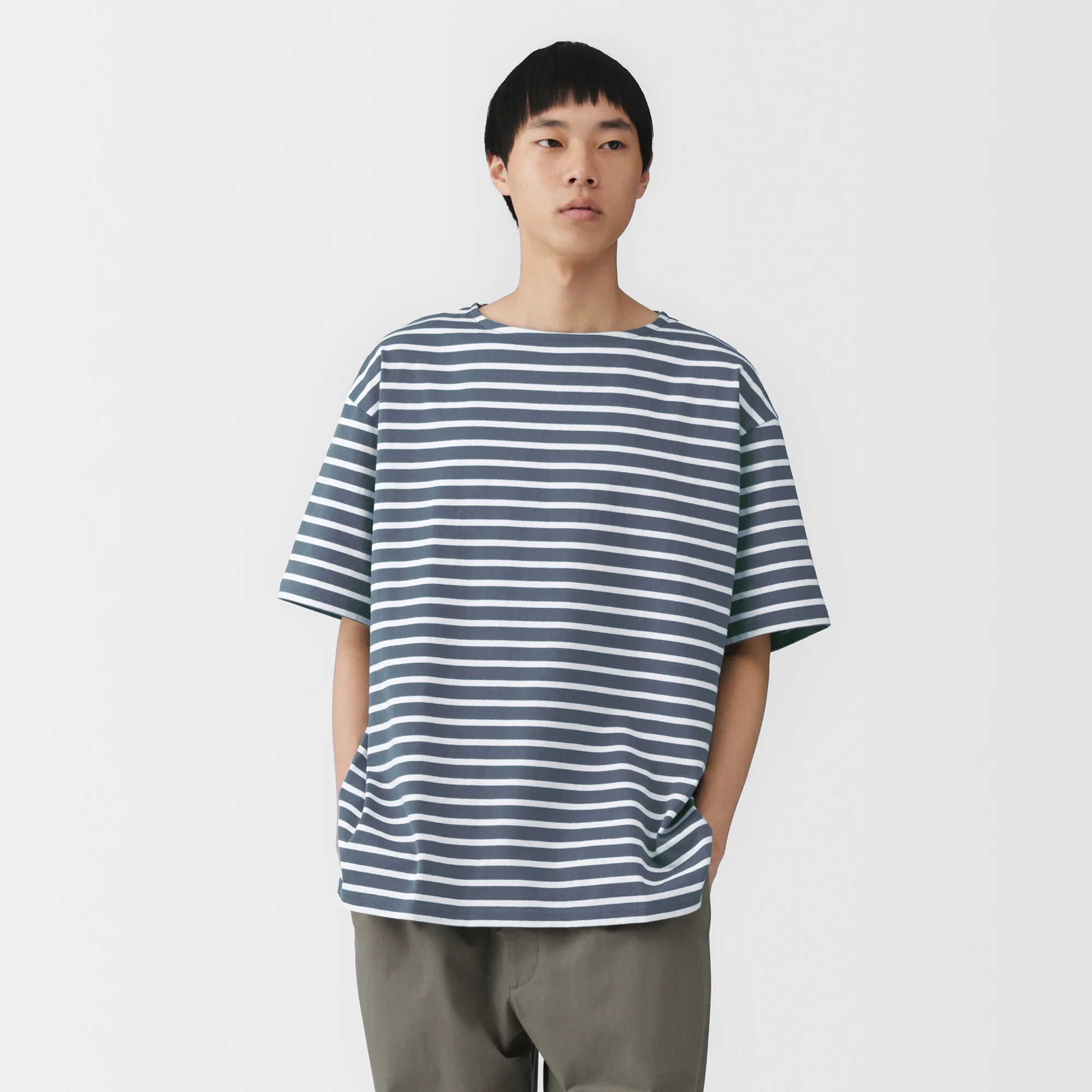 Heavyweight Cotton Boatneck T-Shirt - Image 11