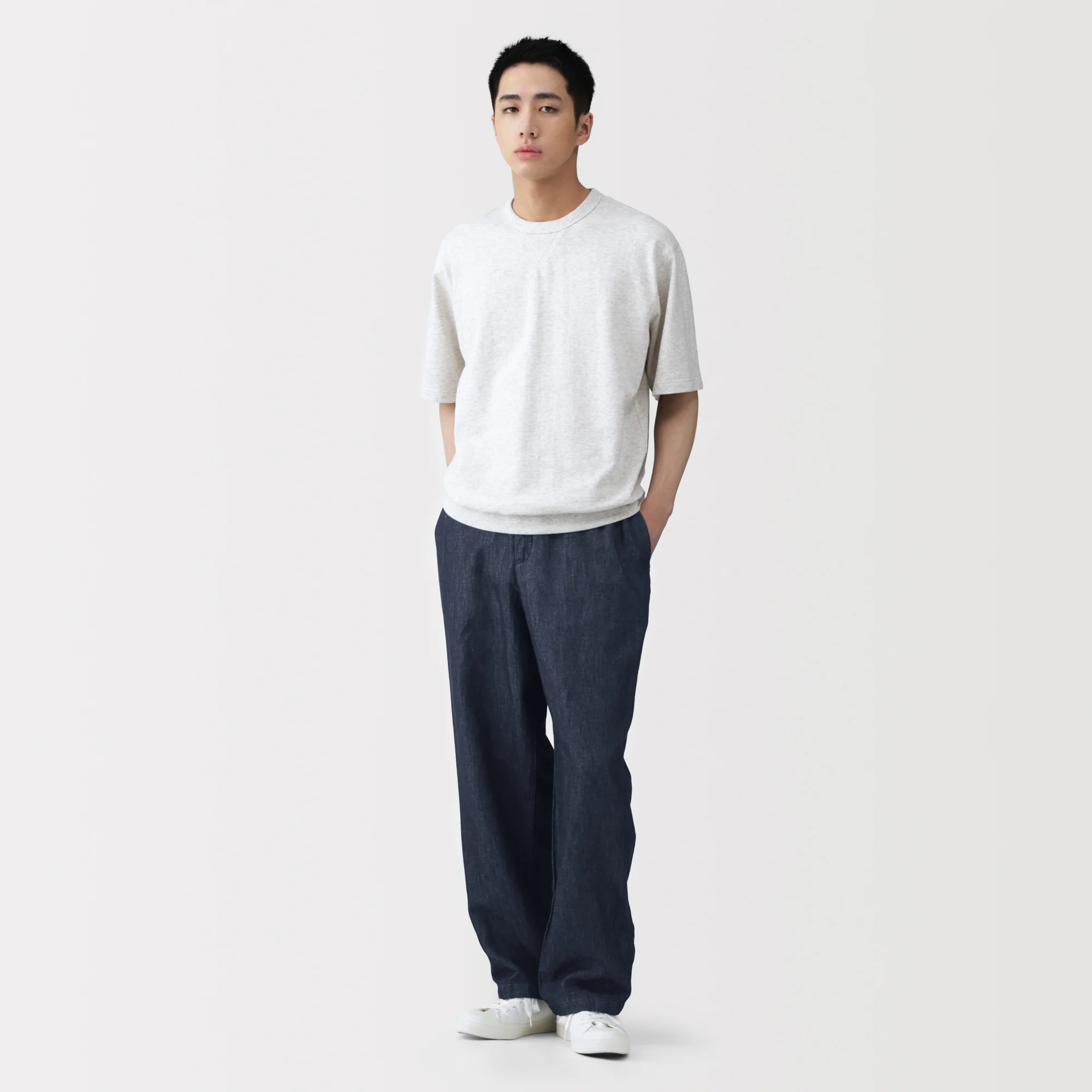 Hemp Blend Denim Straight Pants - Image 4