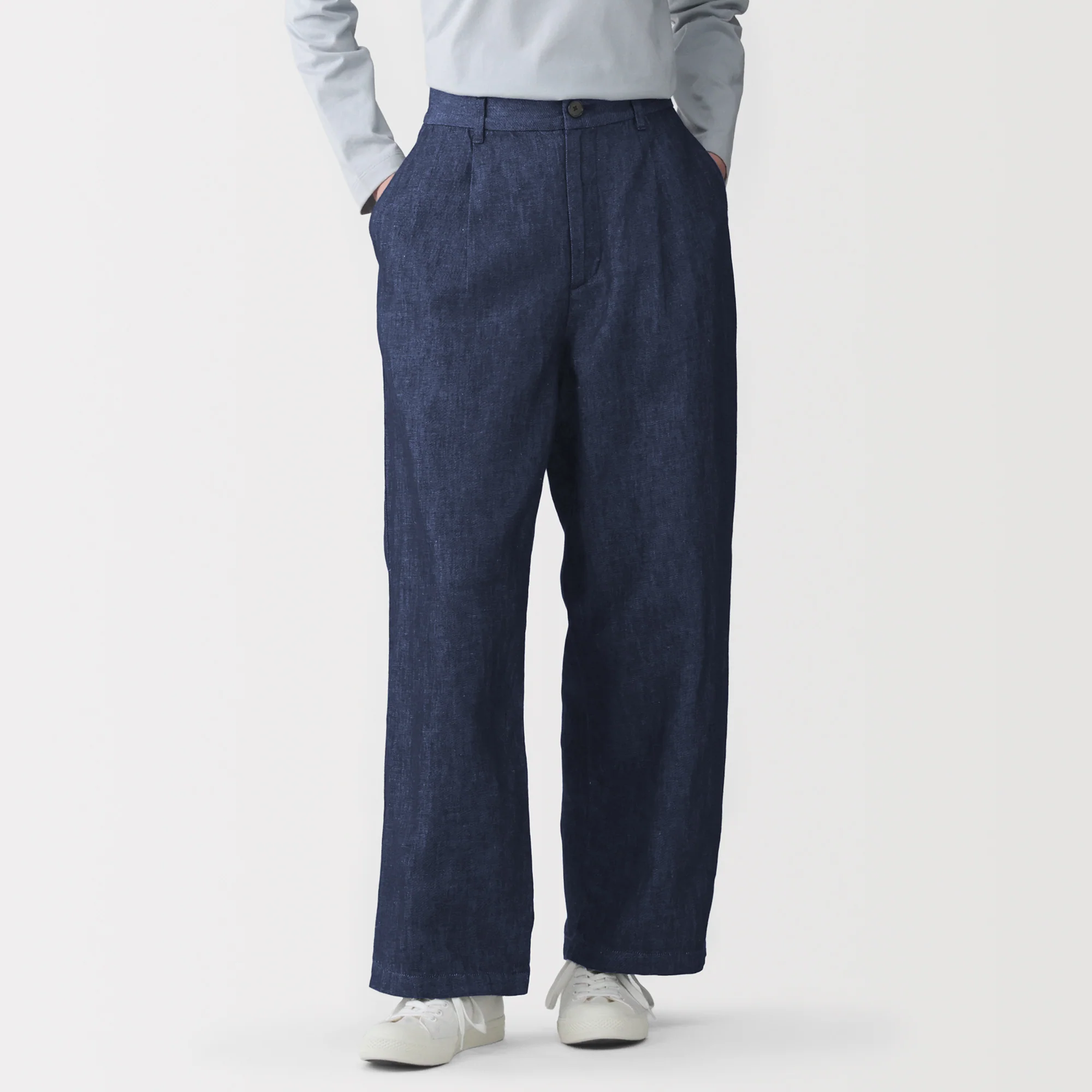 Hemp Blend Denim Straight Pants - Image 3