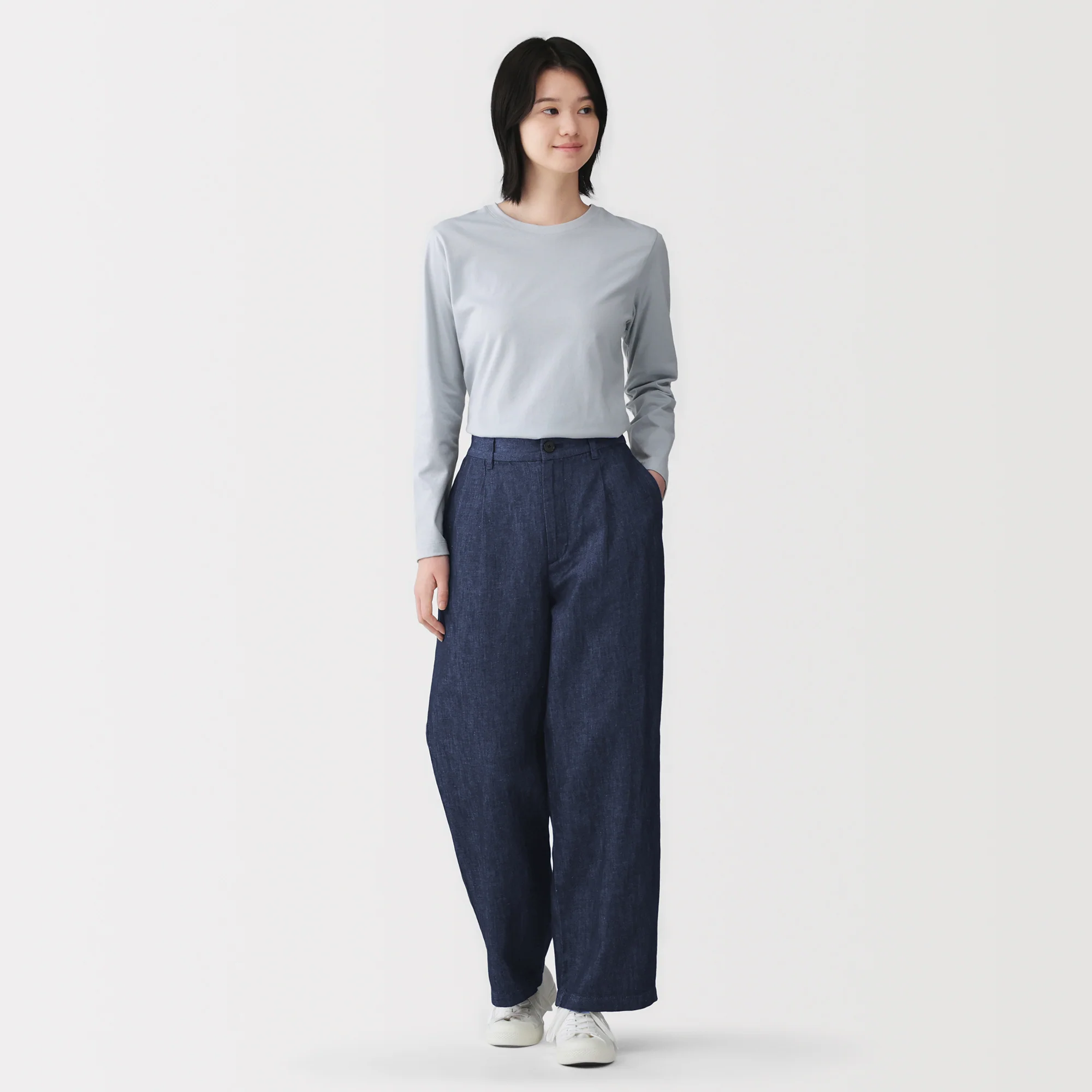 Hemp Blend Denim Straight Pants - Image 4