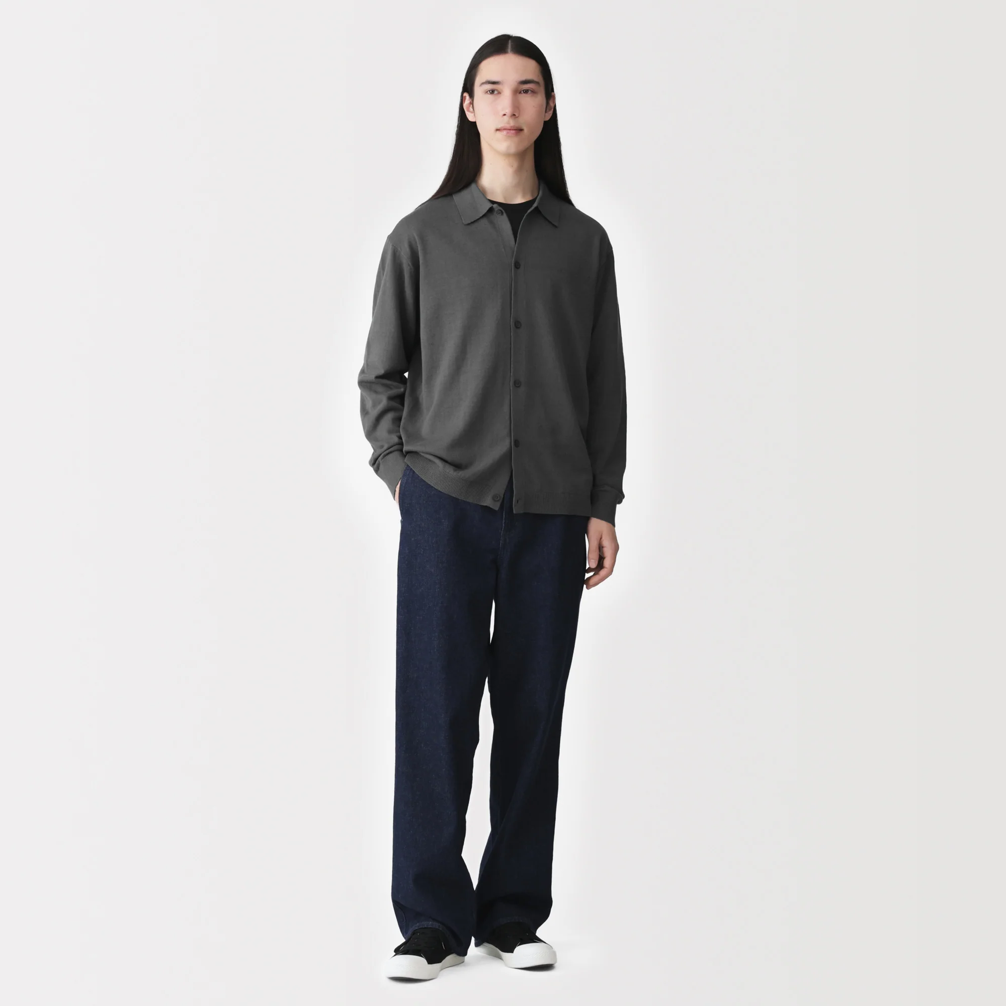 Hemp Blend Knit Shirt Cardigan - Image 4