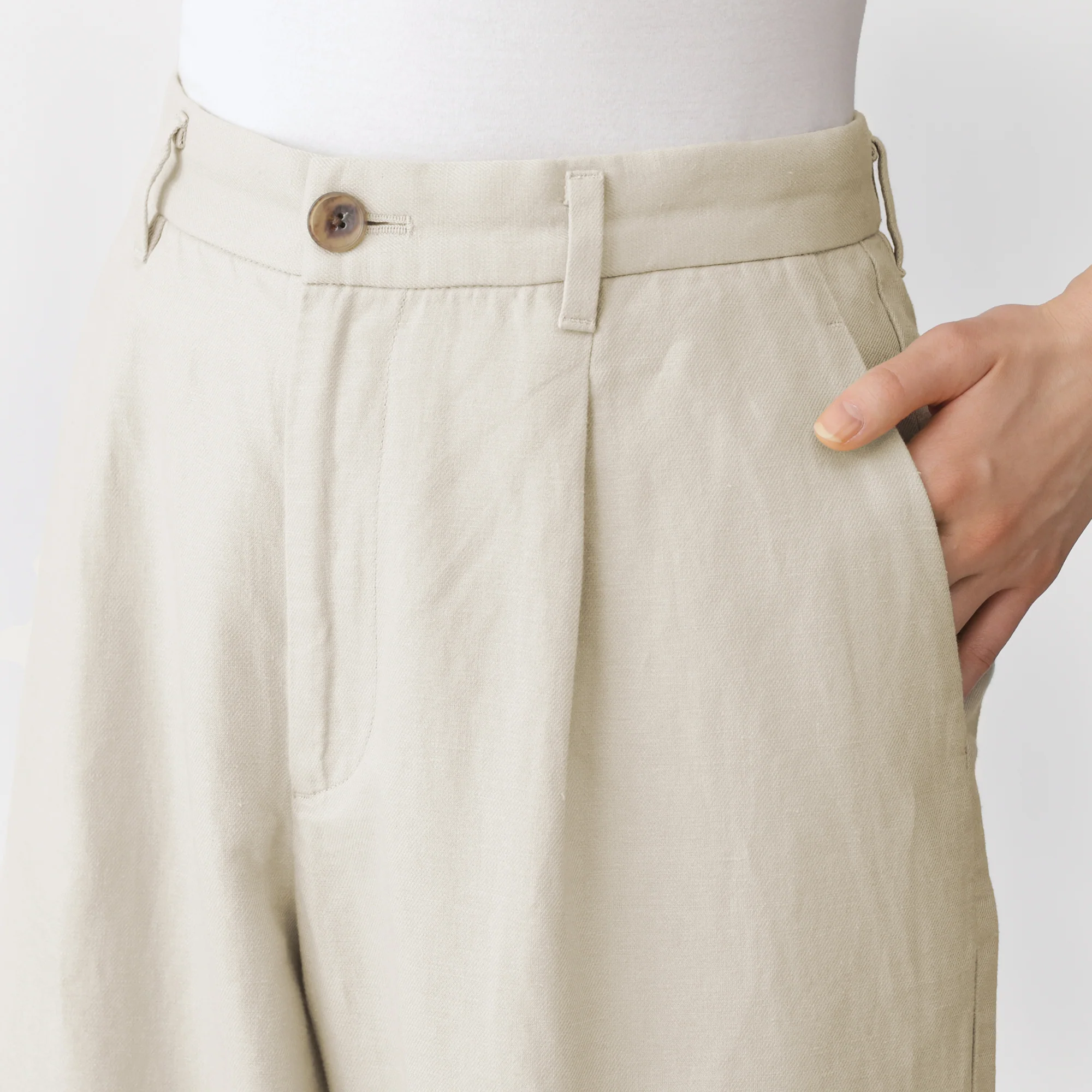 Hemp Blend Twill Straight Pants - Image 16
