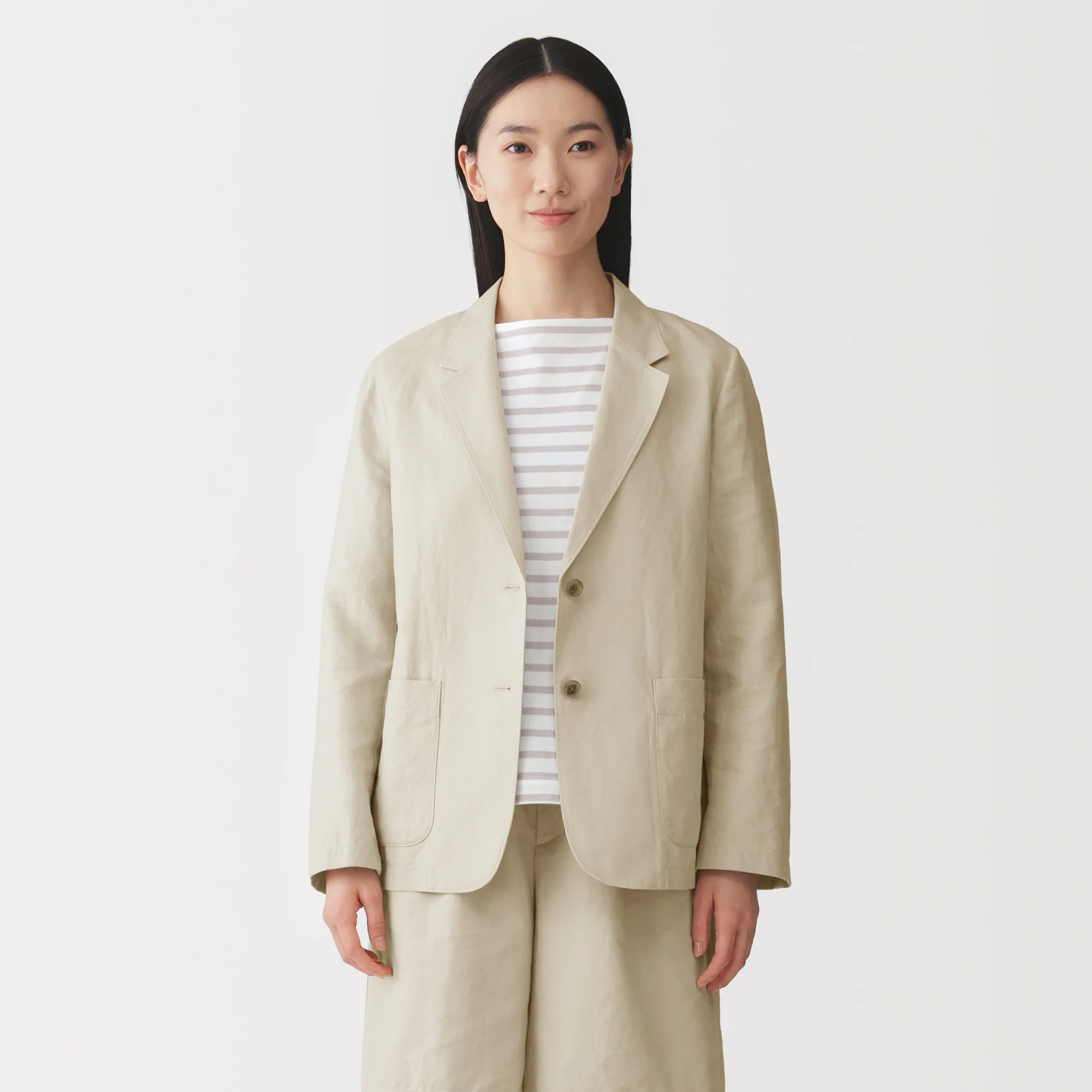 Hemp Blend Twill Tailored Jacket - Image 11