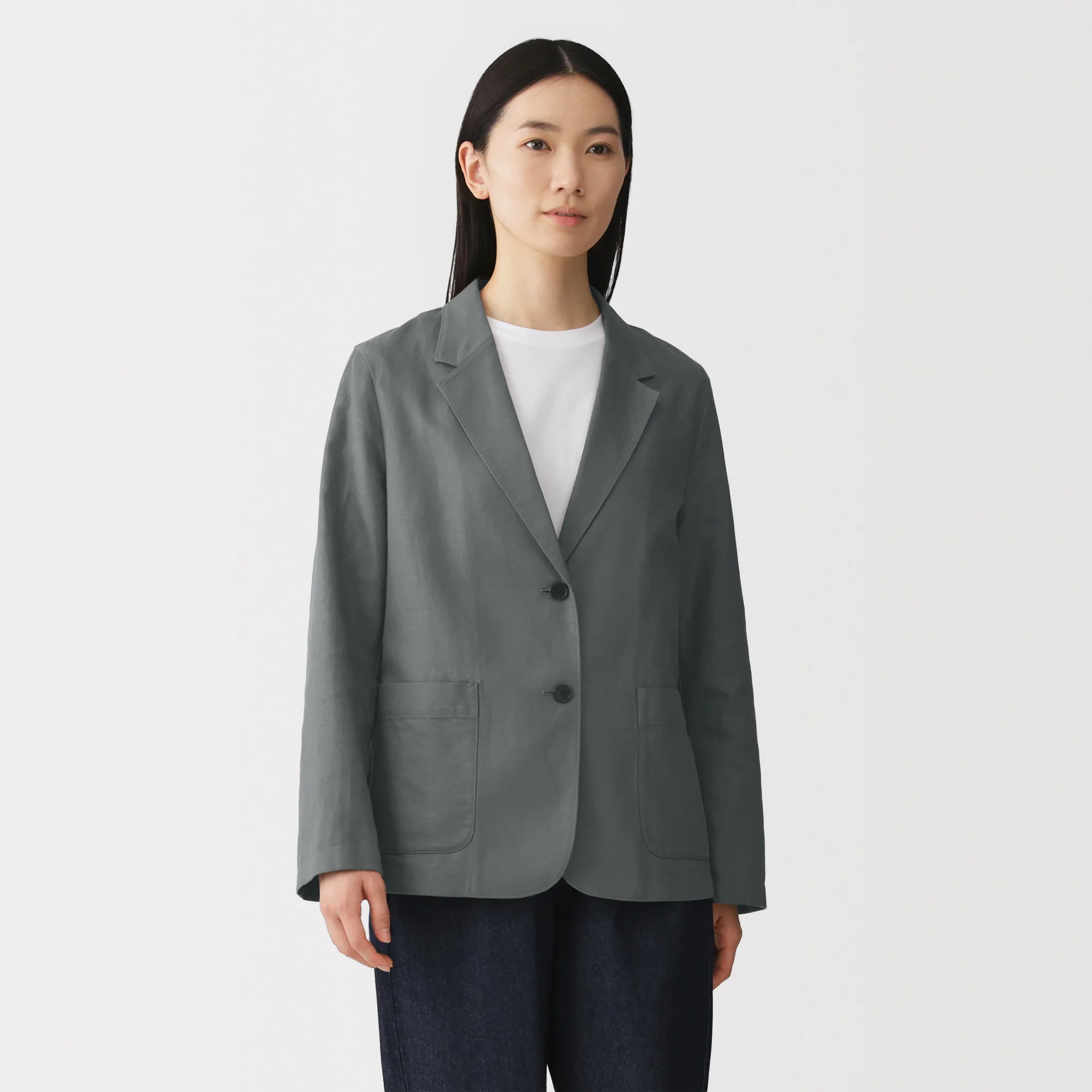 Hemp Blend Twill Tailored Jacket - Image 3