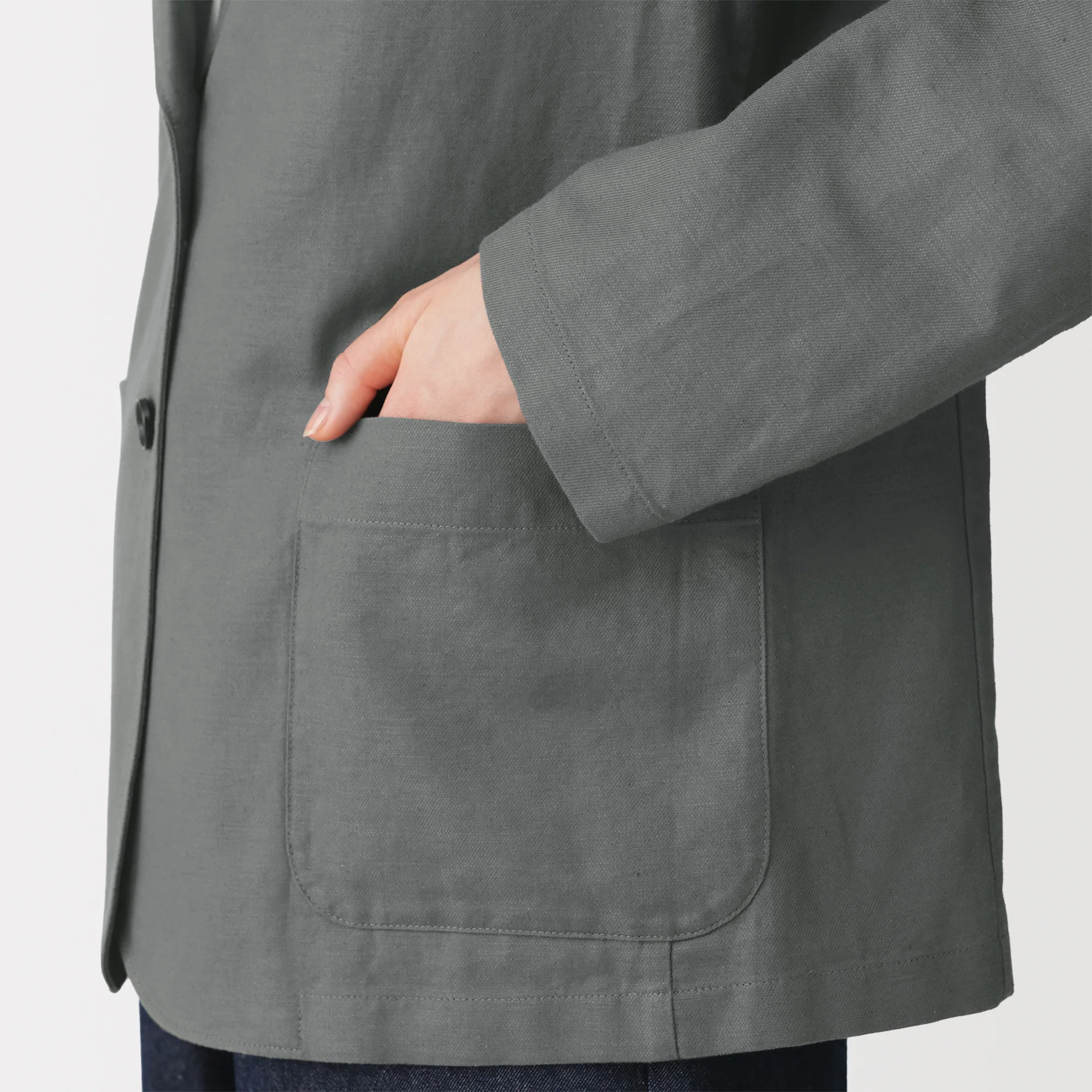 Hemp Blend Twill Tailored Jacket - Image 8
