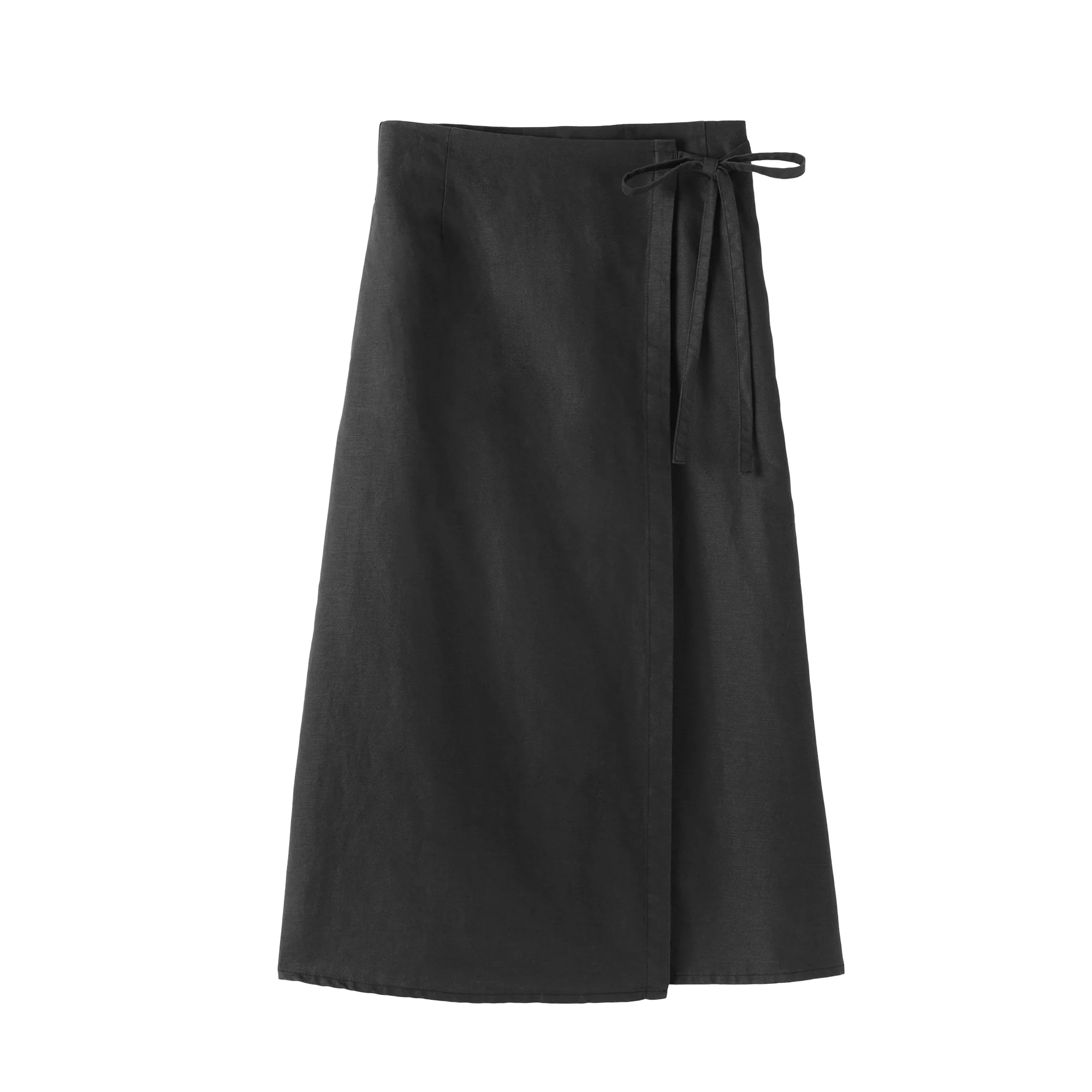 Hemp Blend Twill Wrap Skirt - Image 2