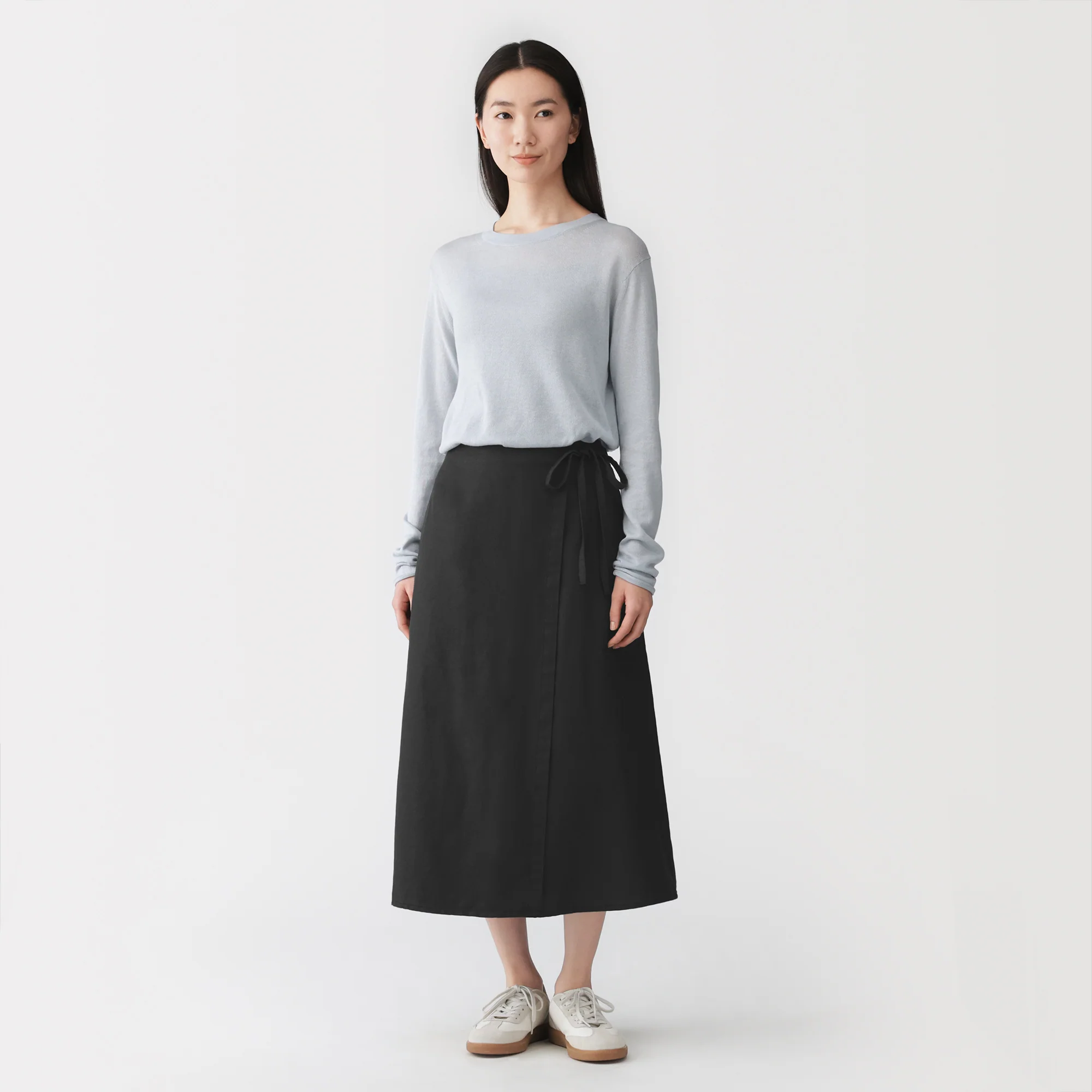 Hemp Blend Twill Wrap Skirt - Image 5