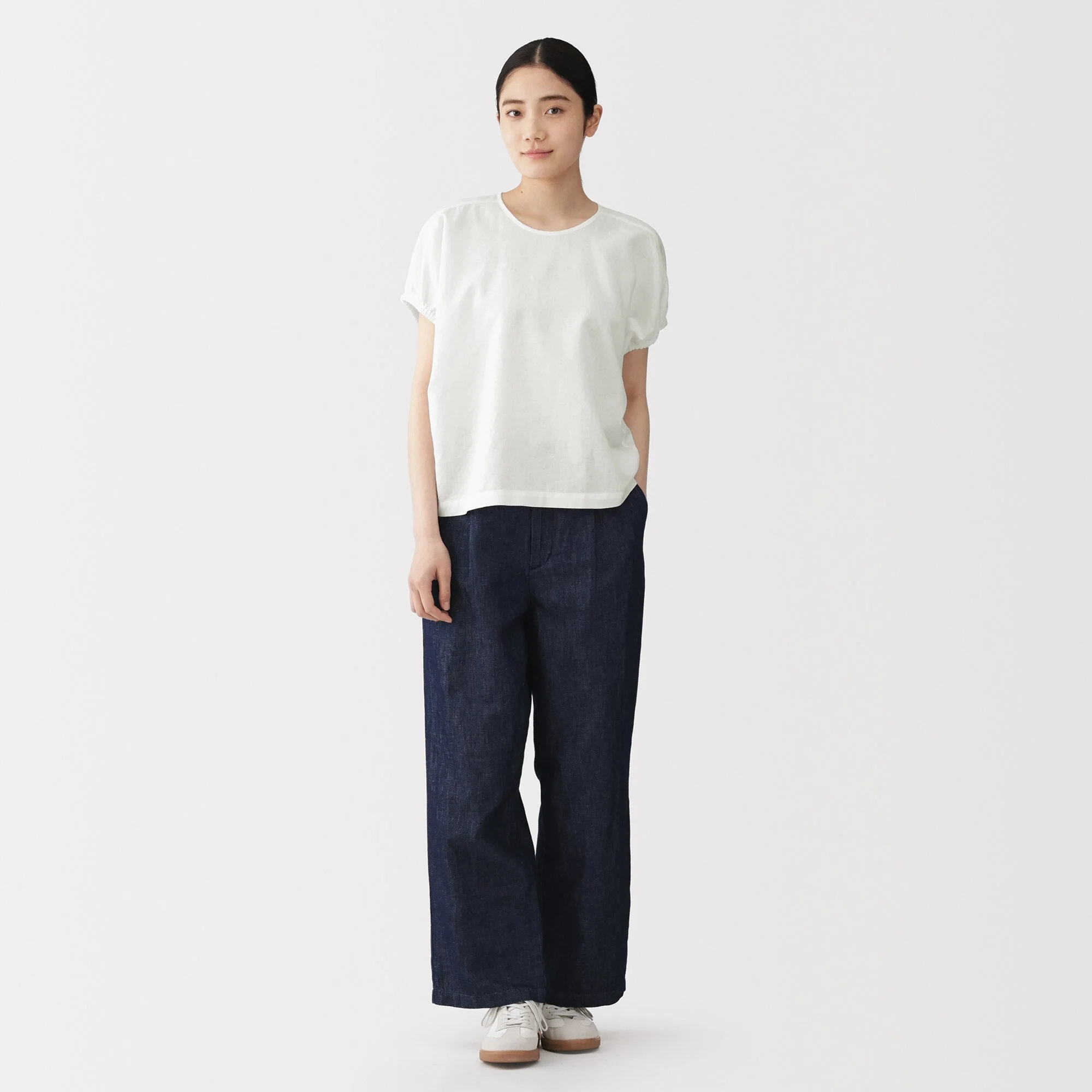 Hemp Cotton Gather Sleeve Blouse - Image 13