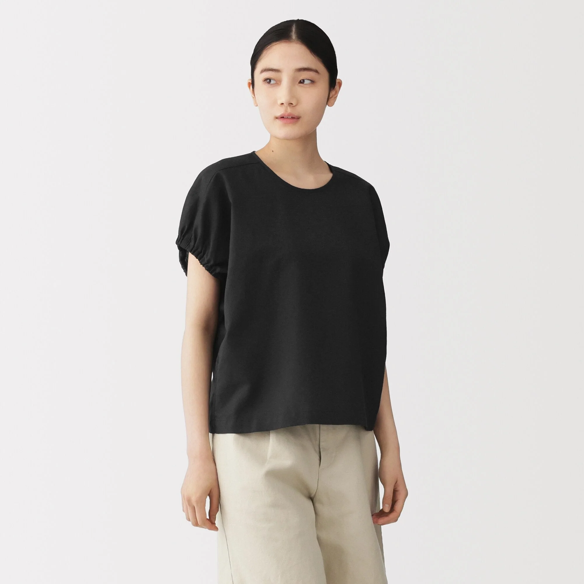 Hemp Cotton Gather Sleeve Blouse - Image 21