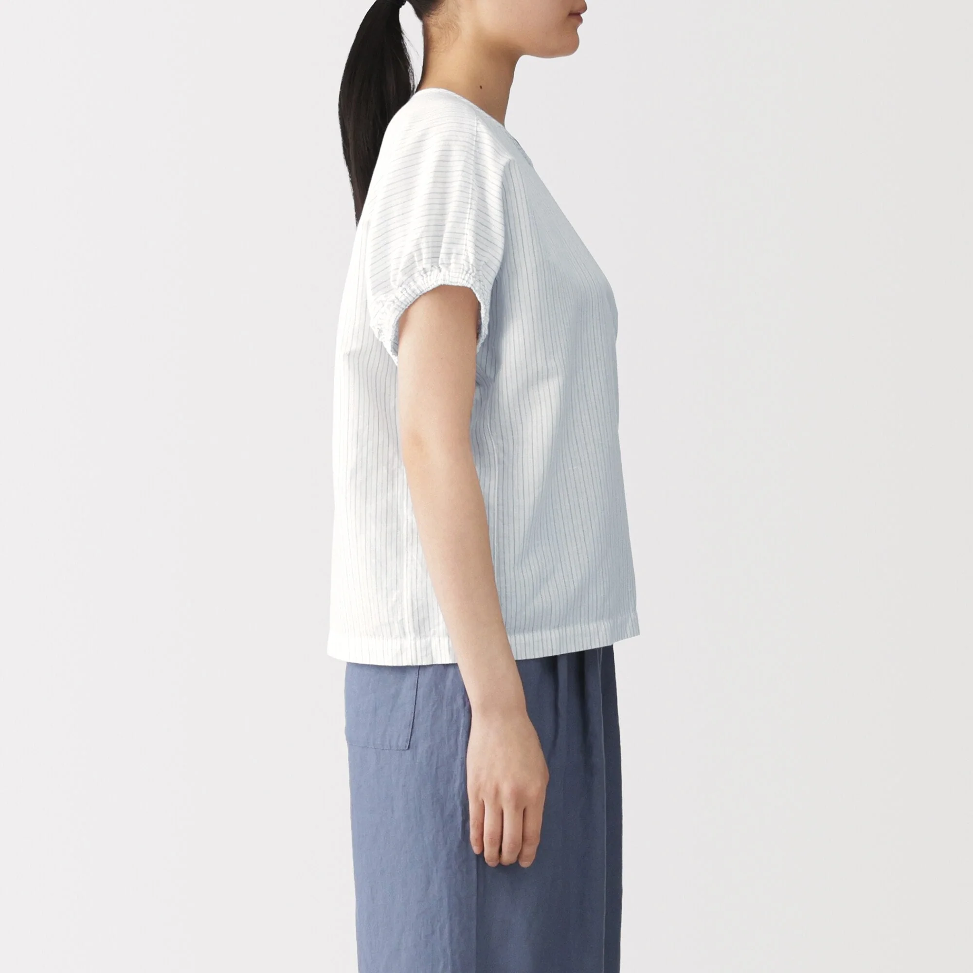 Hemp Cotton Gather Sleeve Blouse - Image 5