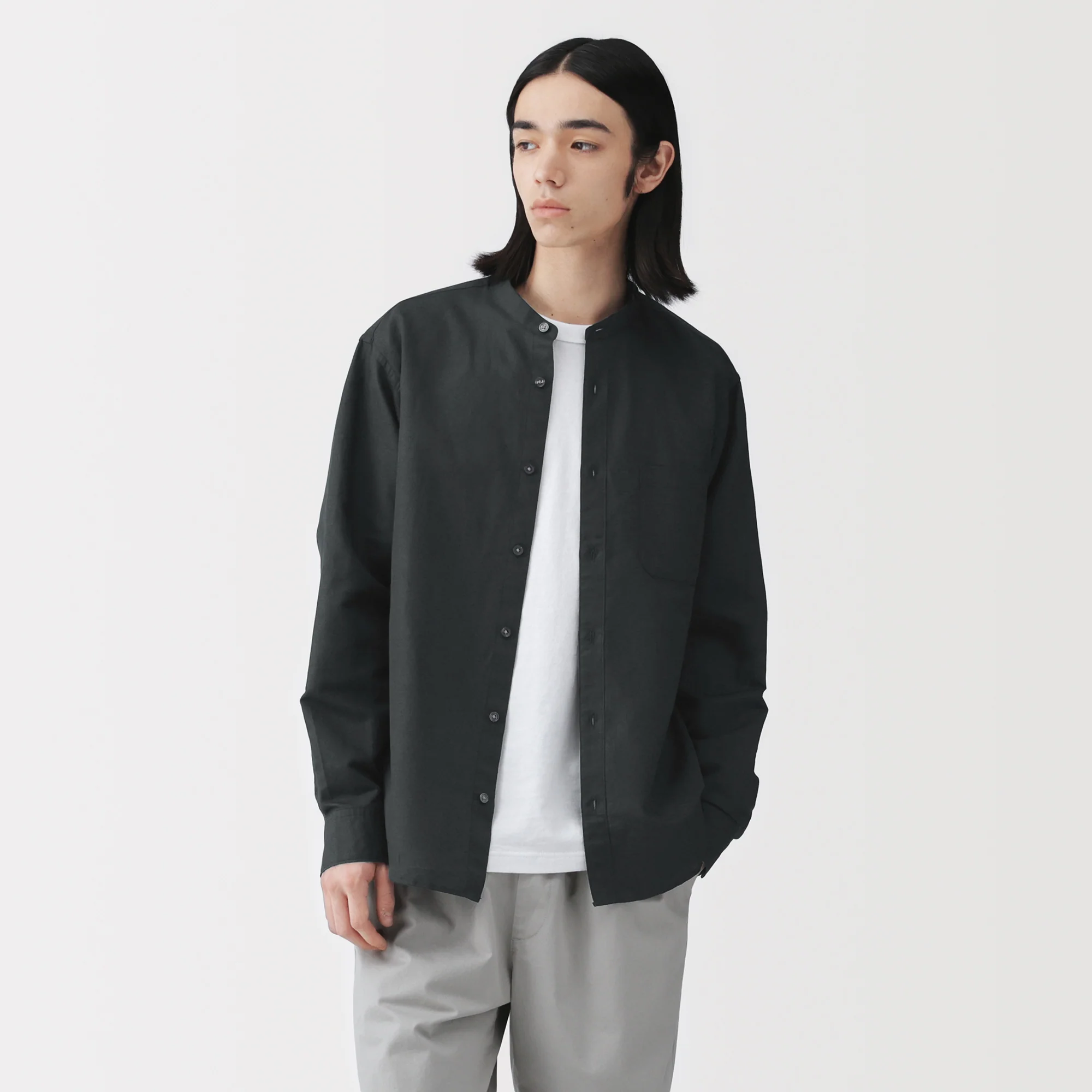 Hemp Cotton Stand Collar Shirt - Image 12