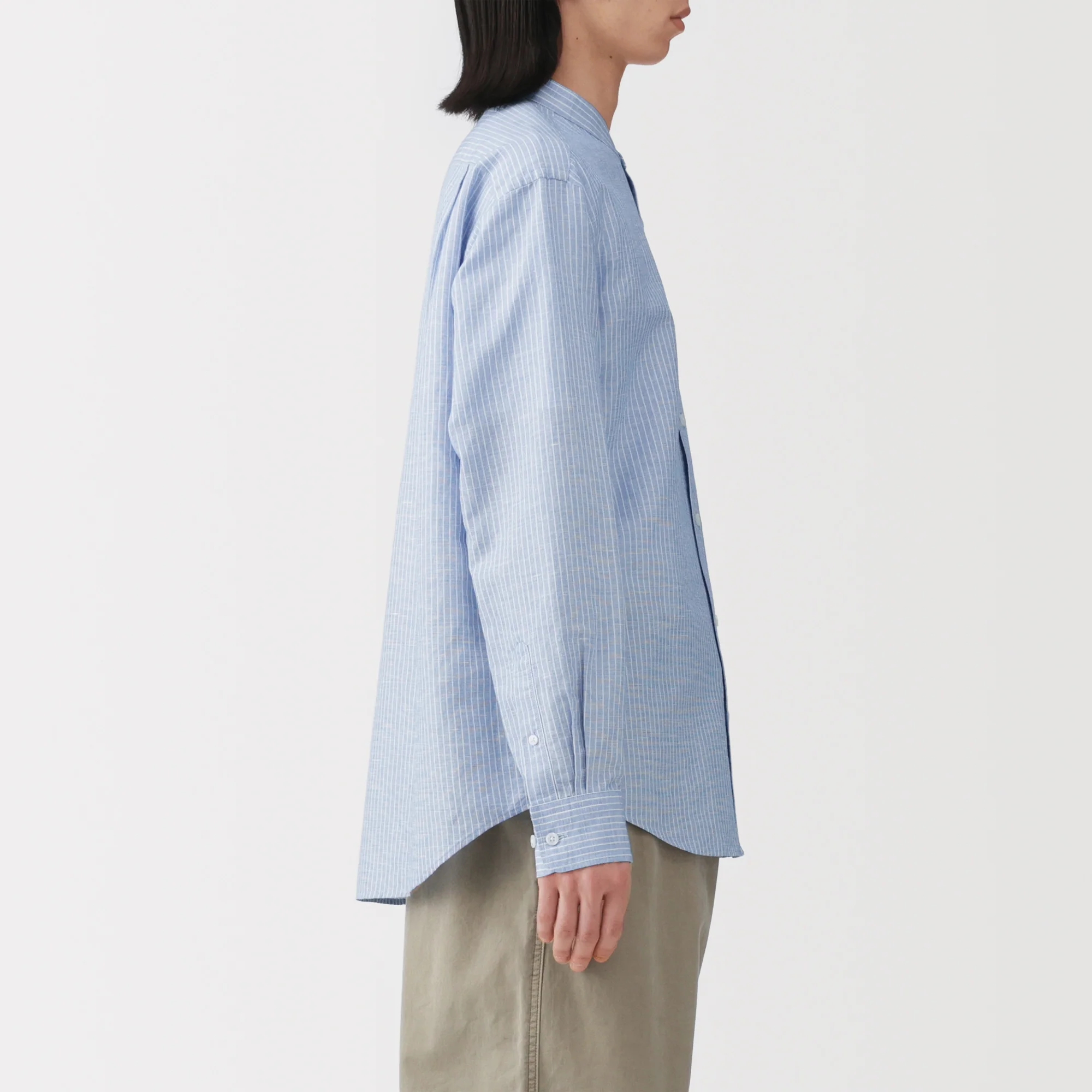 Hemp Cotton Stand Collar Shirt - Image 14