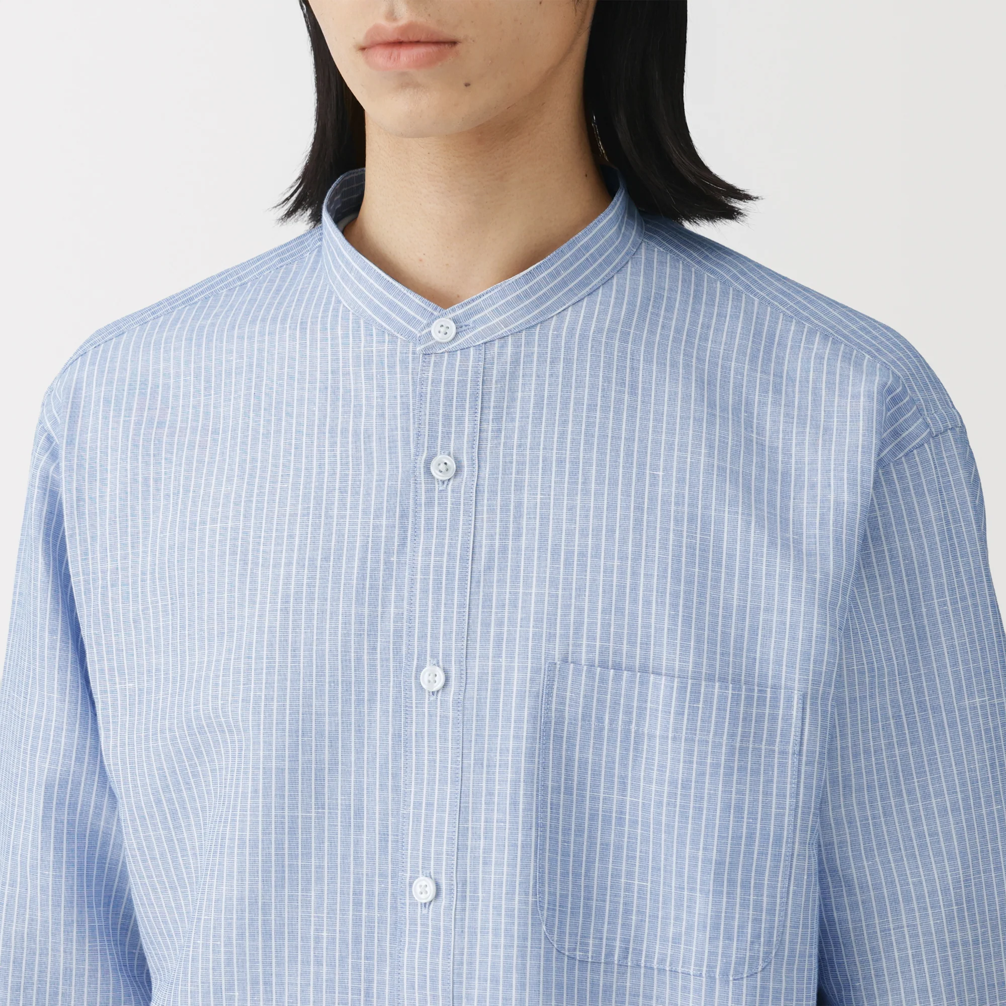 Hemp Cotton Stand Collar Shirt - Image 25