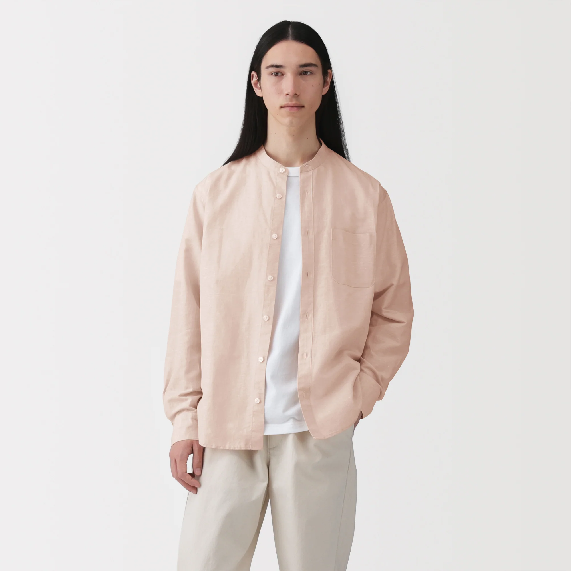 Hemp Cotton Stand Collar Shirt - Image 3