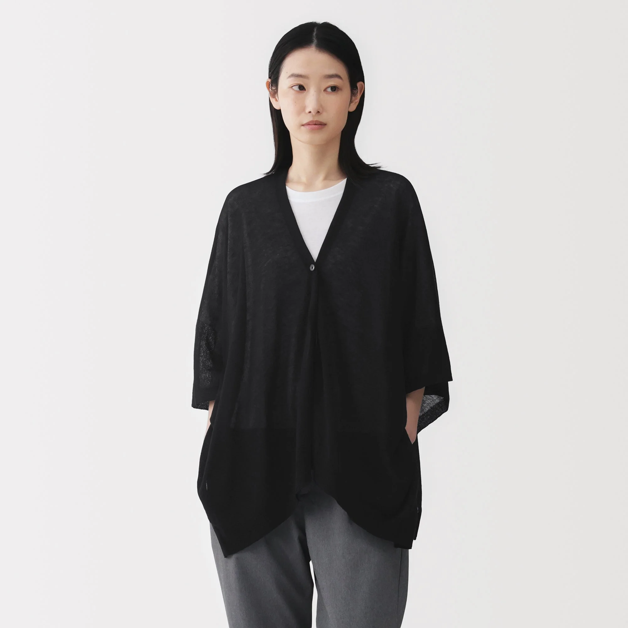 High-Twist Cotton Buttoned Bolero - Image 19