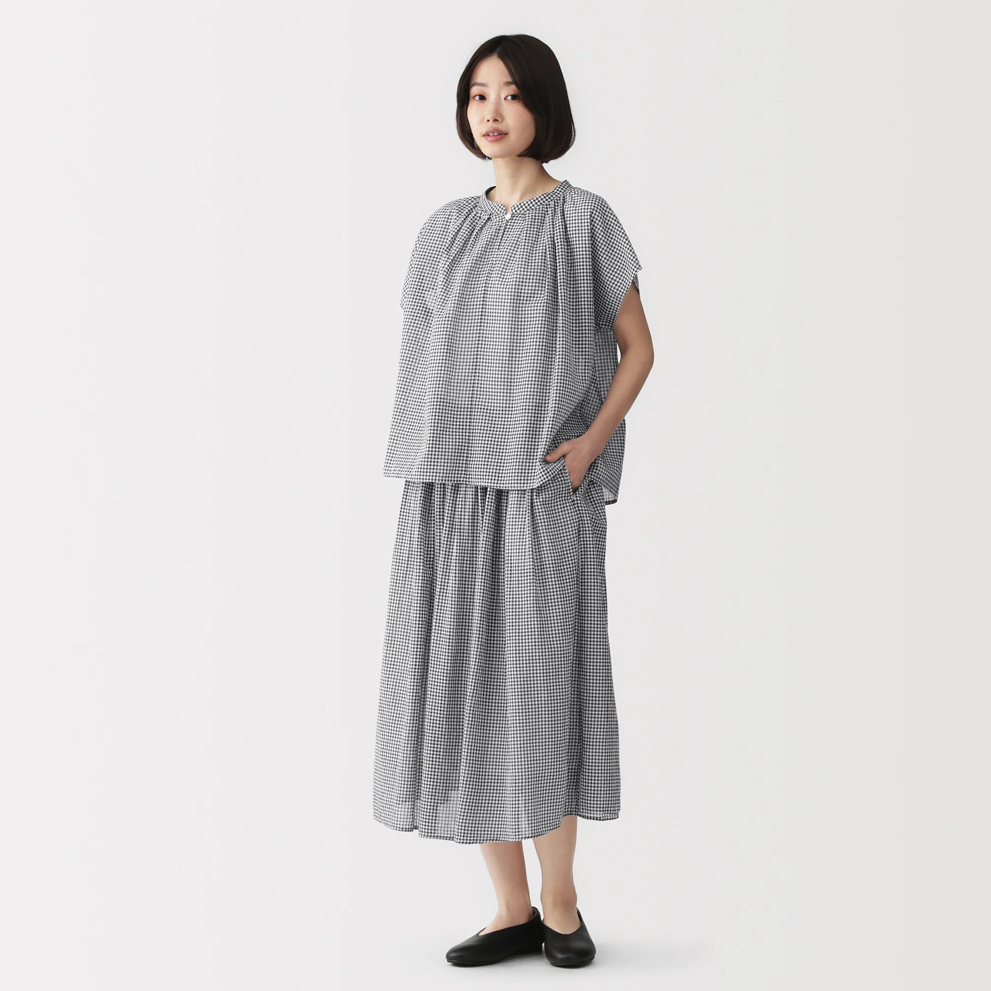 High-Twist Cotton Gathered Skirt - Image 14
