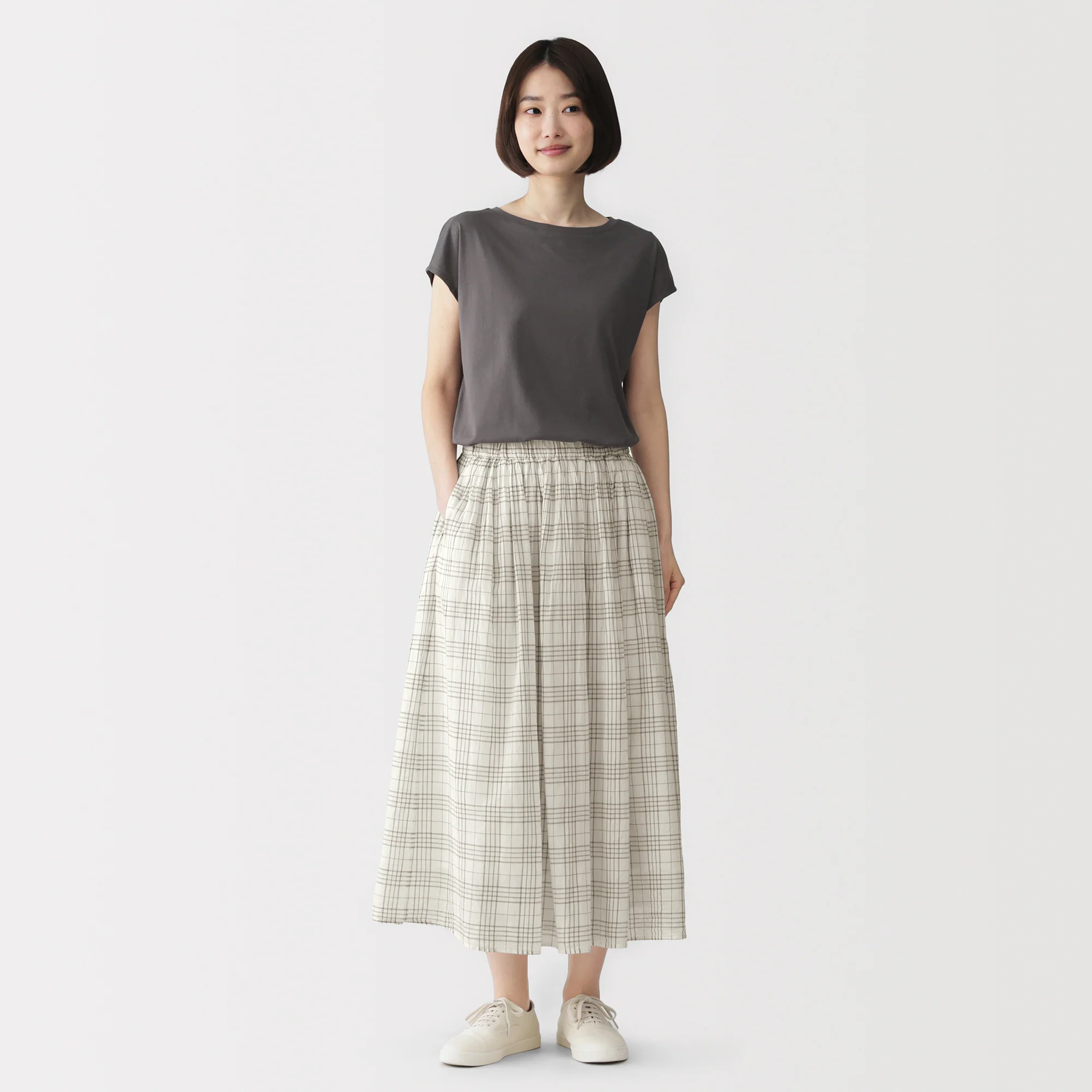 High-Twist Cotton Gathered Skirt - Image 24