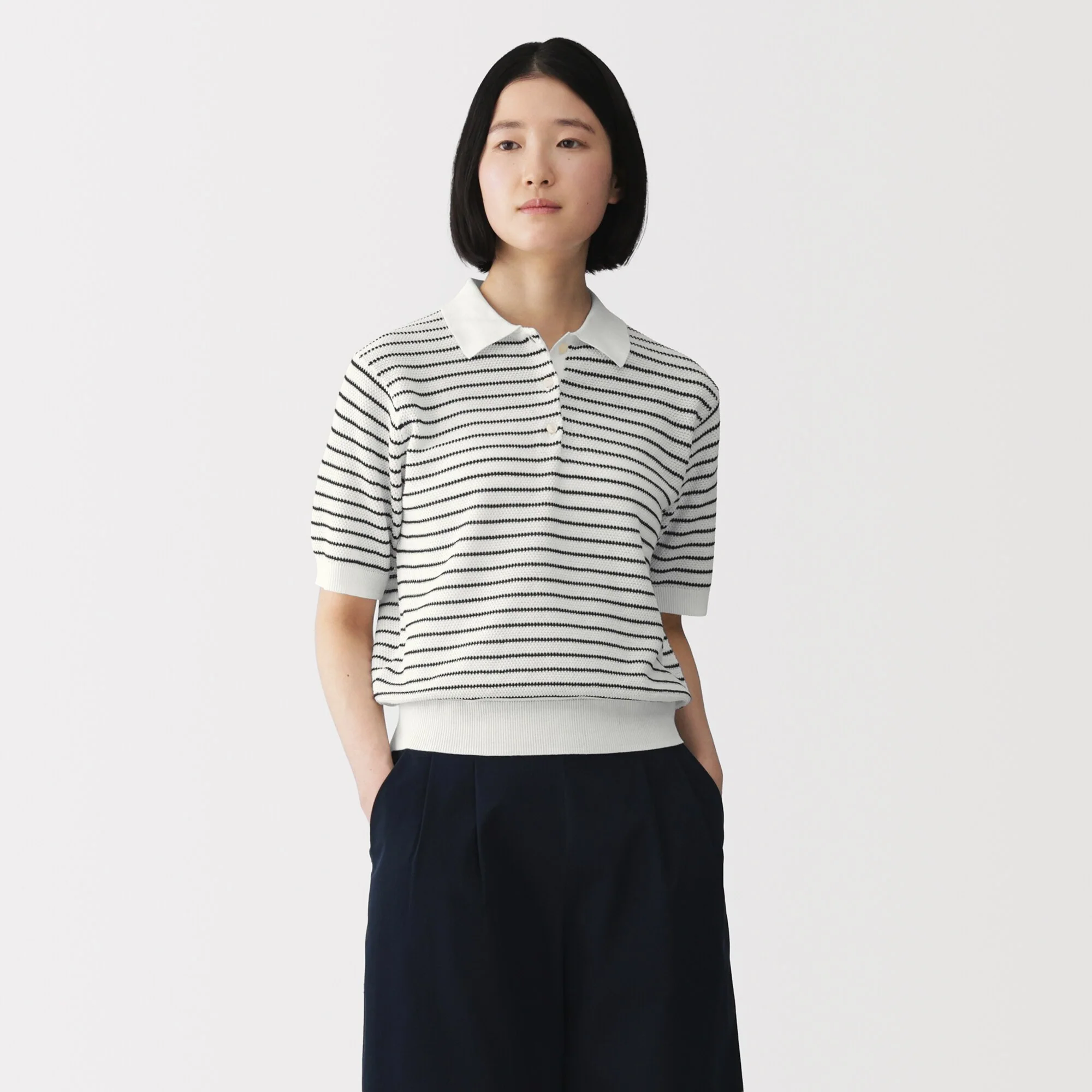 High-Twist Cotton Polo Sweater - Image 10