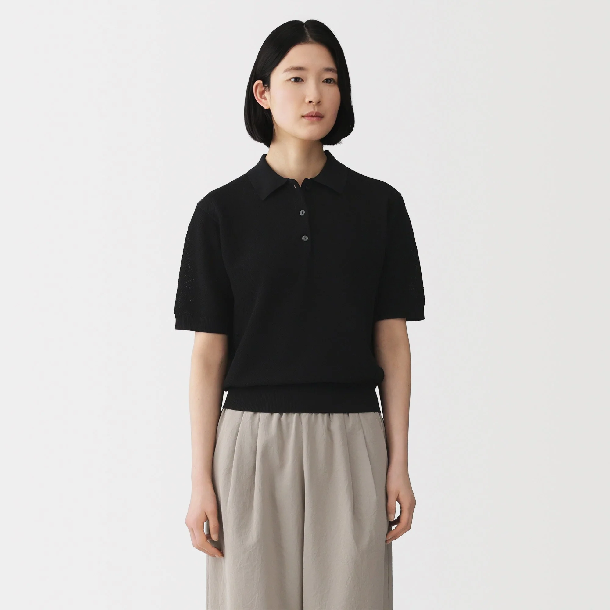 High-Twist Cotton Polo Sweater - Image 17