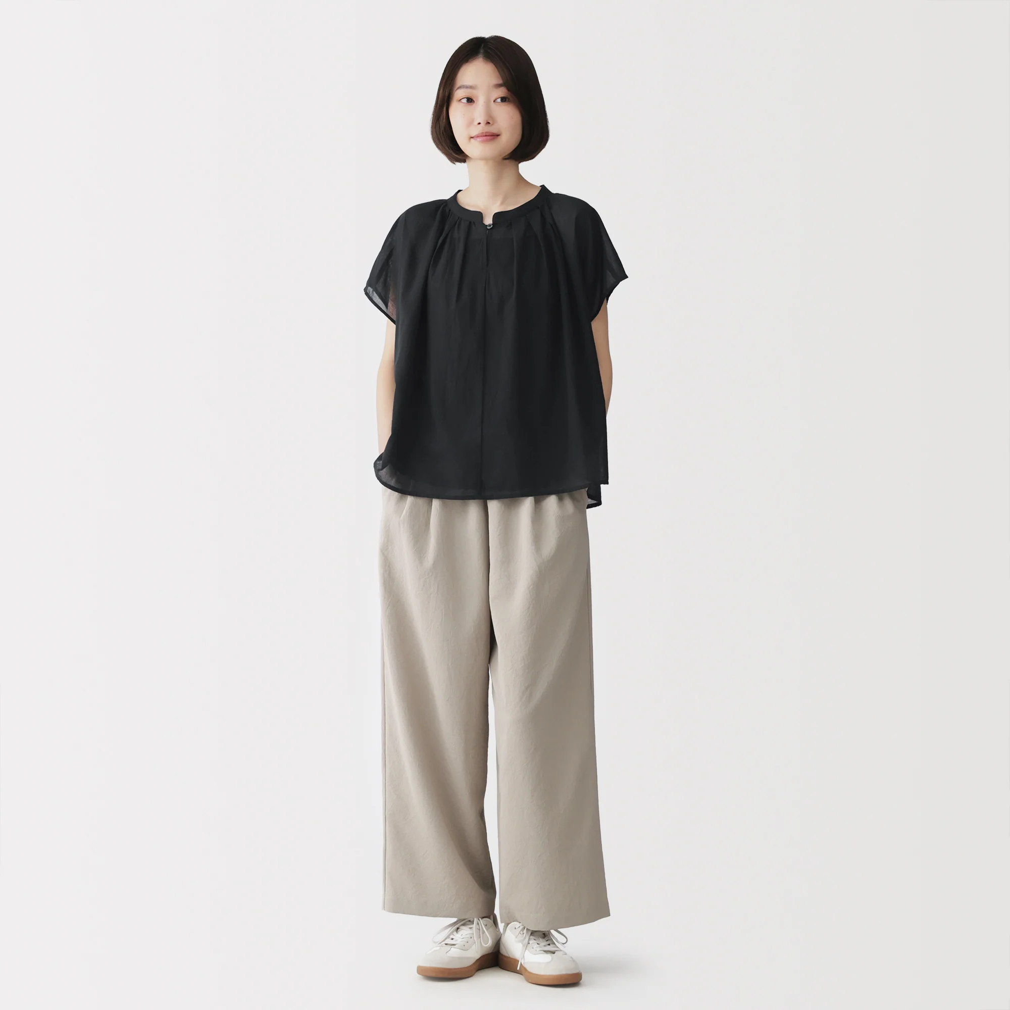 High-Twist Cotton Sheer Blouse - Image 12