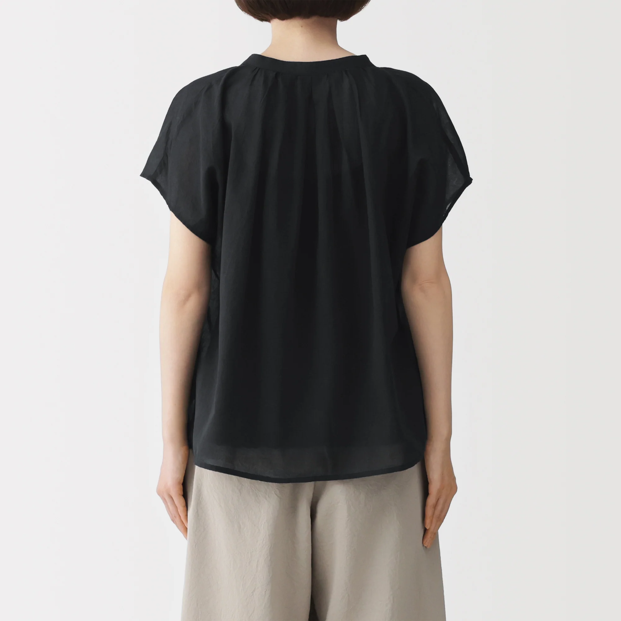 High-Twist Cotton Sheer Blouse - Image 14