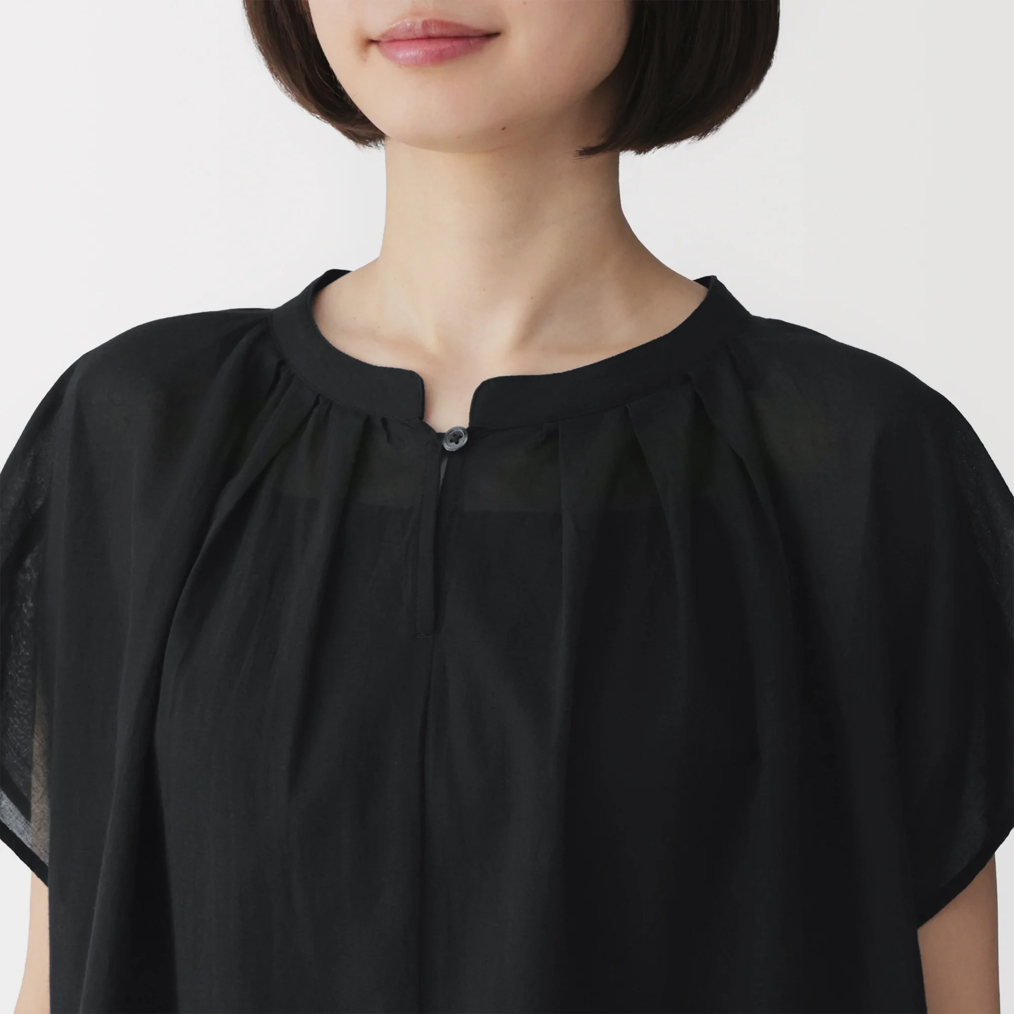 High-Twist Cotton Sheer Blouse - Image 23