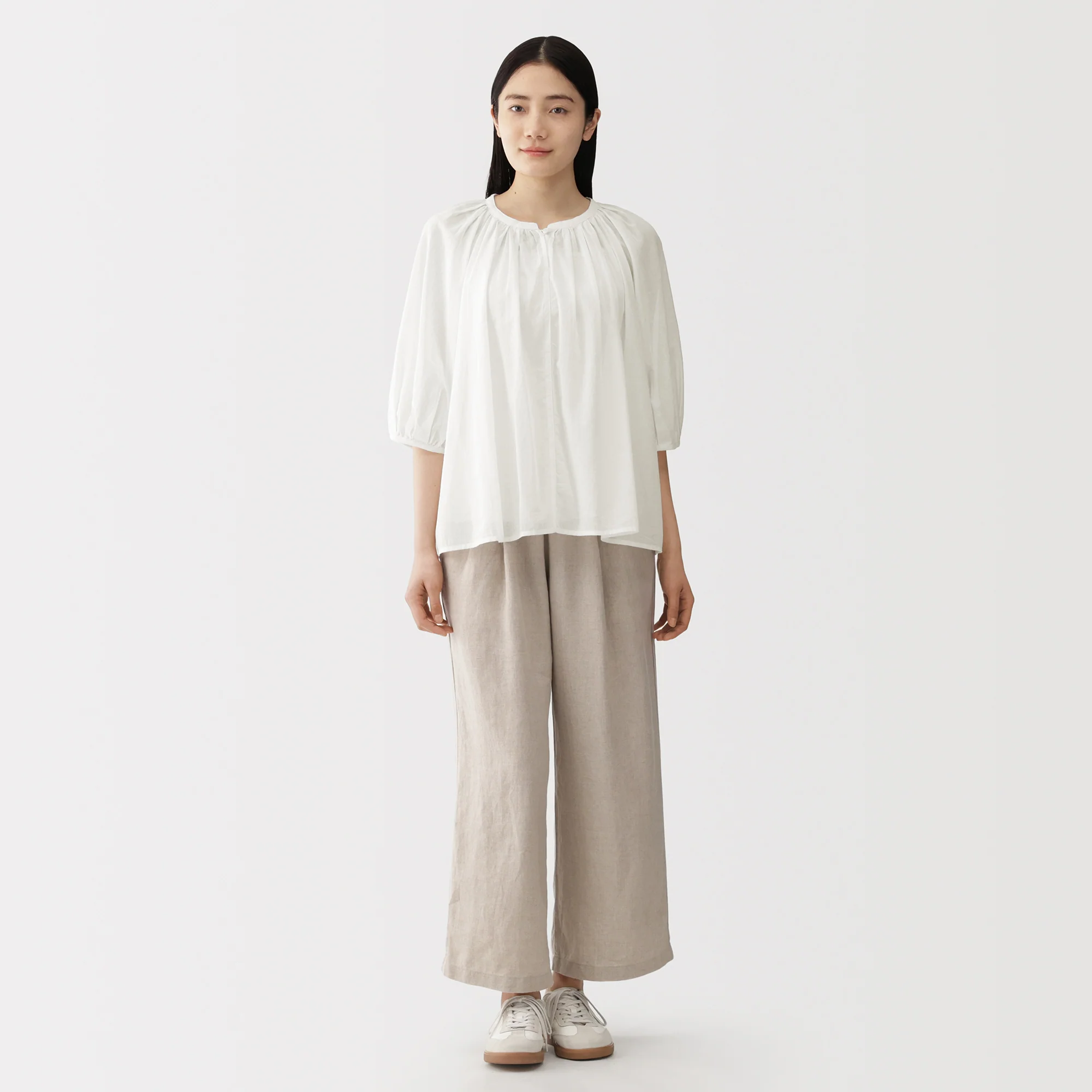 High-Twist Cotton Sheer Blouse - Image 12
