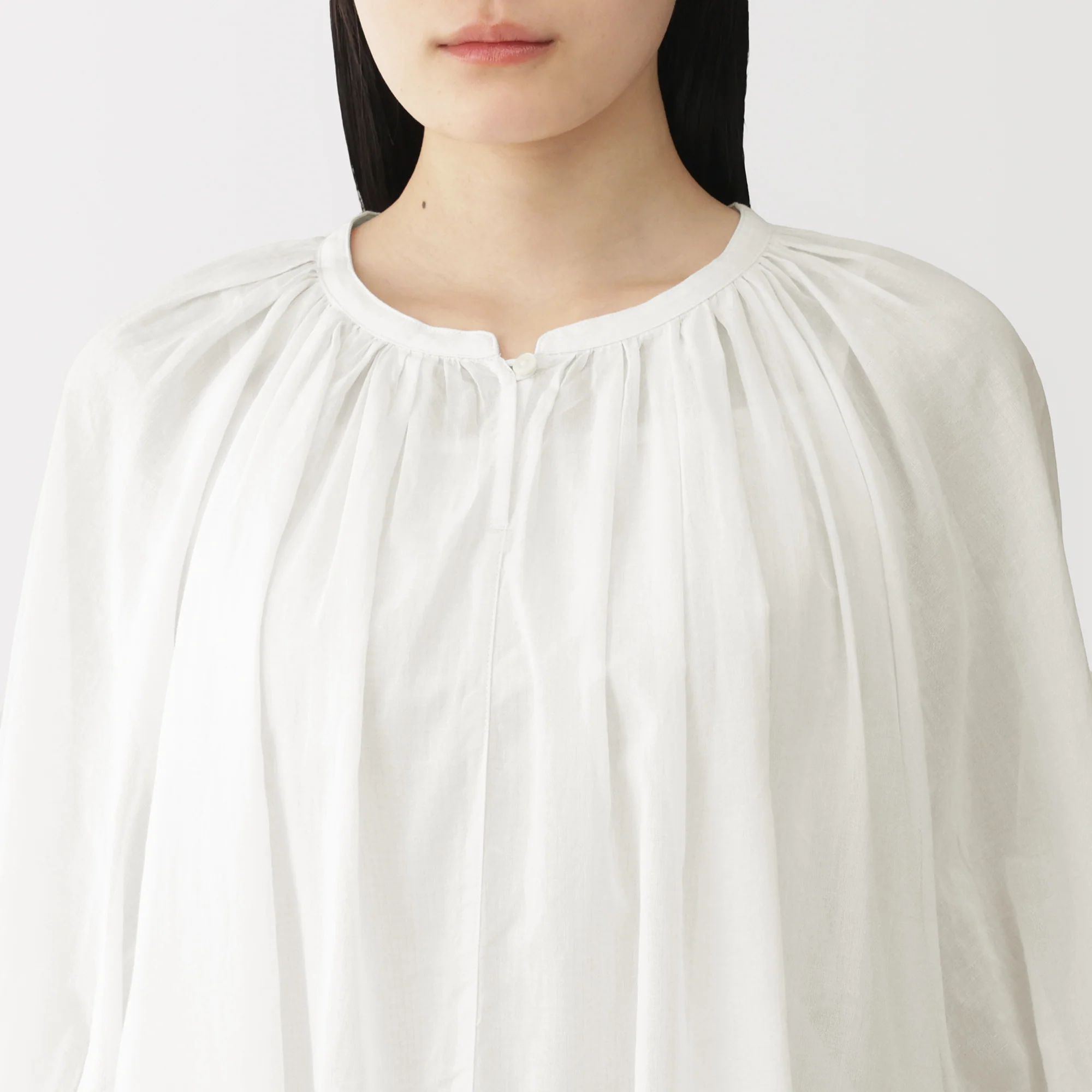 High-Twist Cotton Sheer Blouse - Image 15