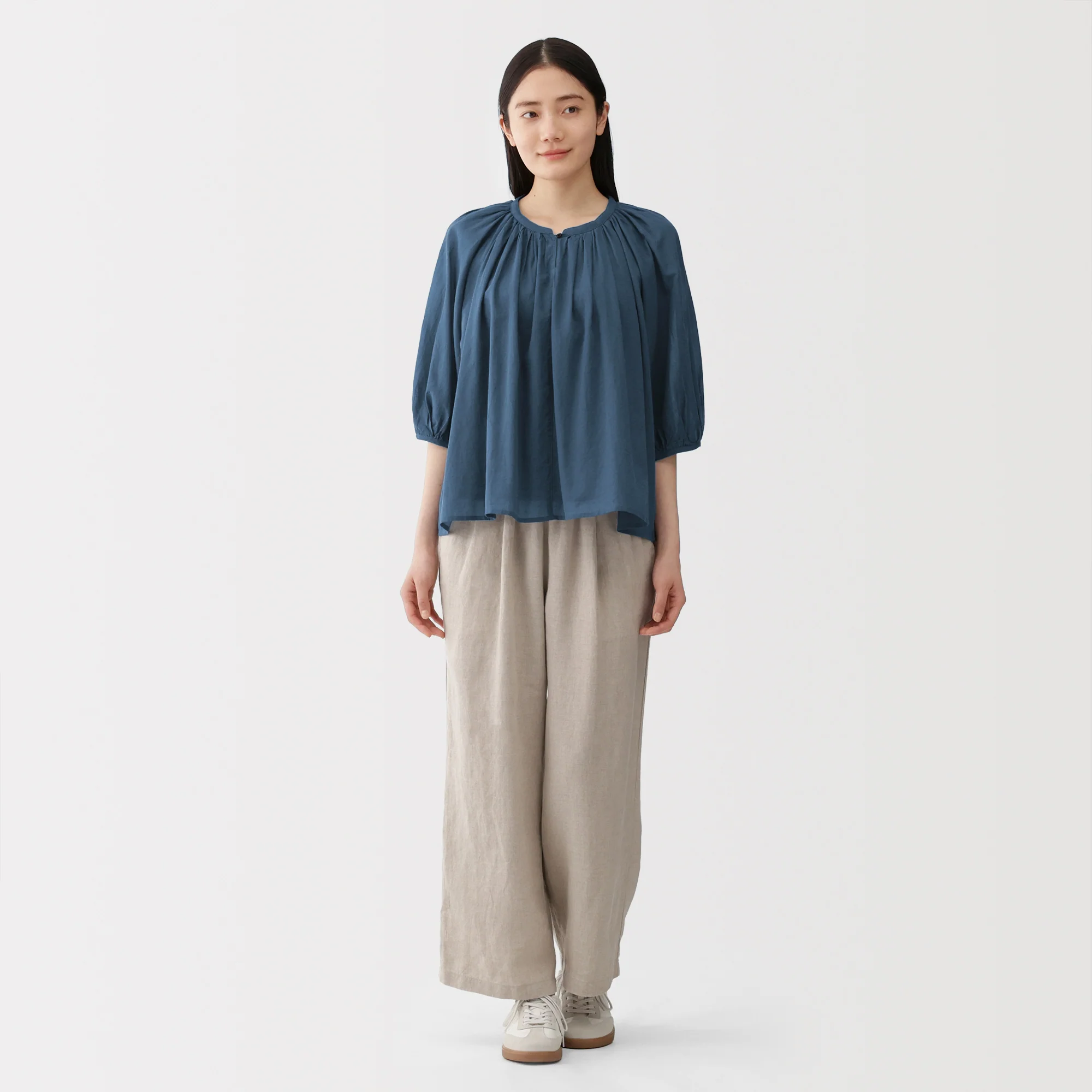 High-Twist Cotton Sheer Blouse - Image 4