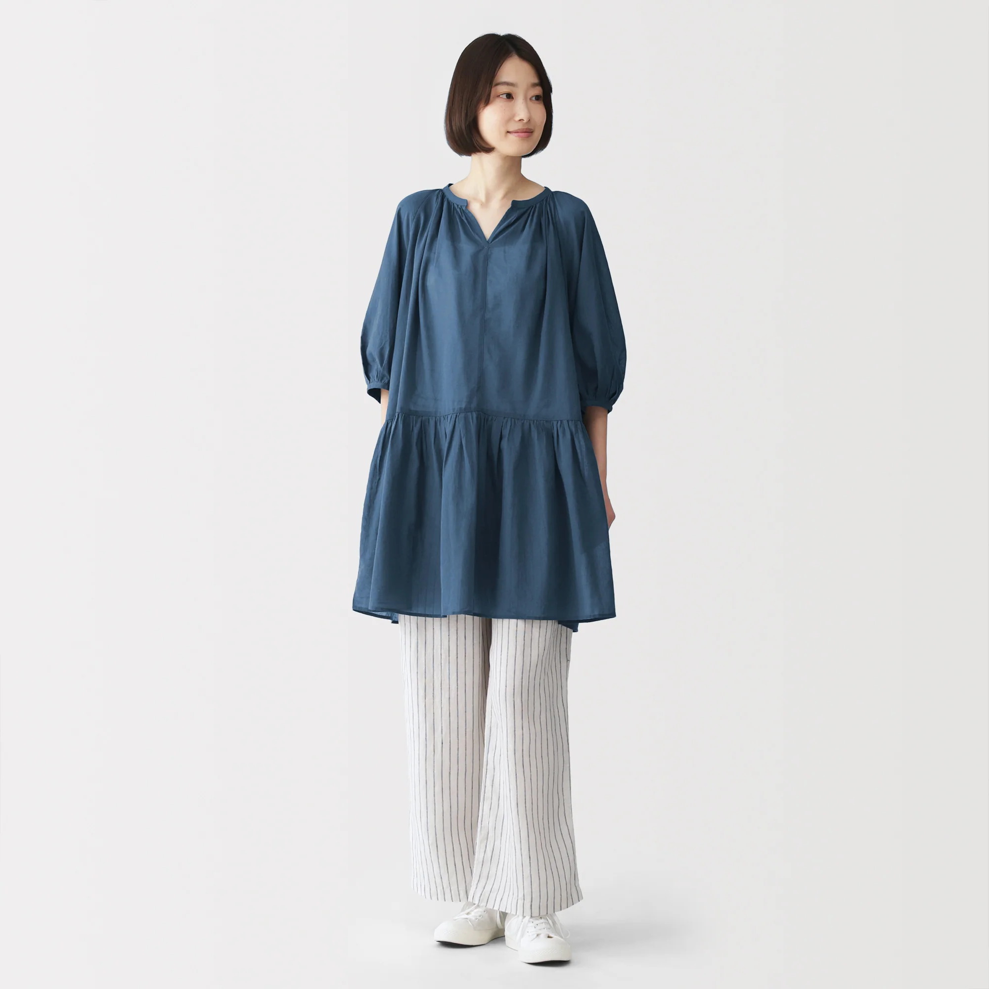 High-Twist Cotton Sheer Dress