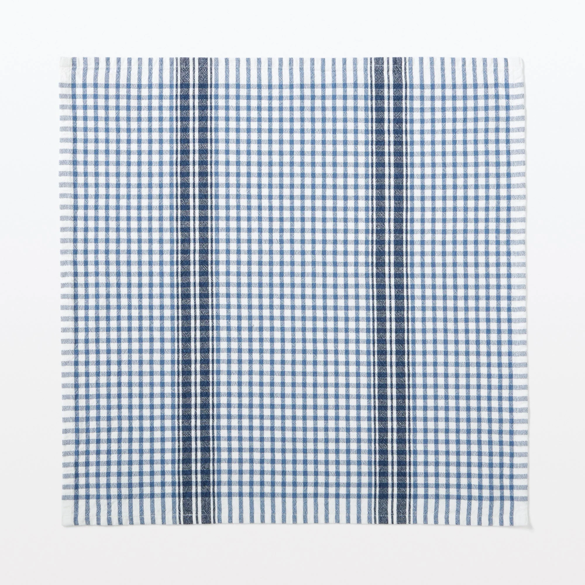 Indian Cotton Multipurpose Cloth - Blue Check - Image 3