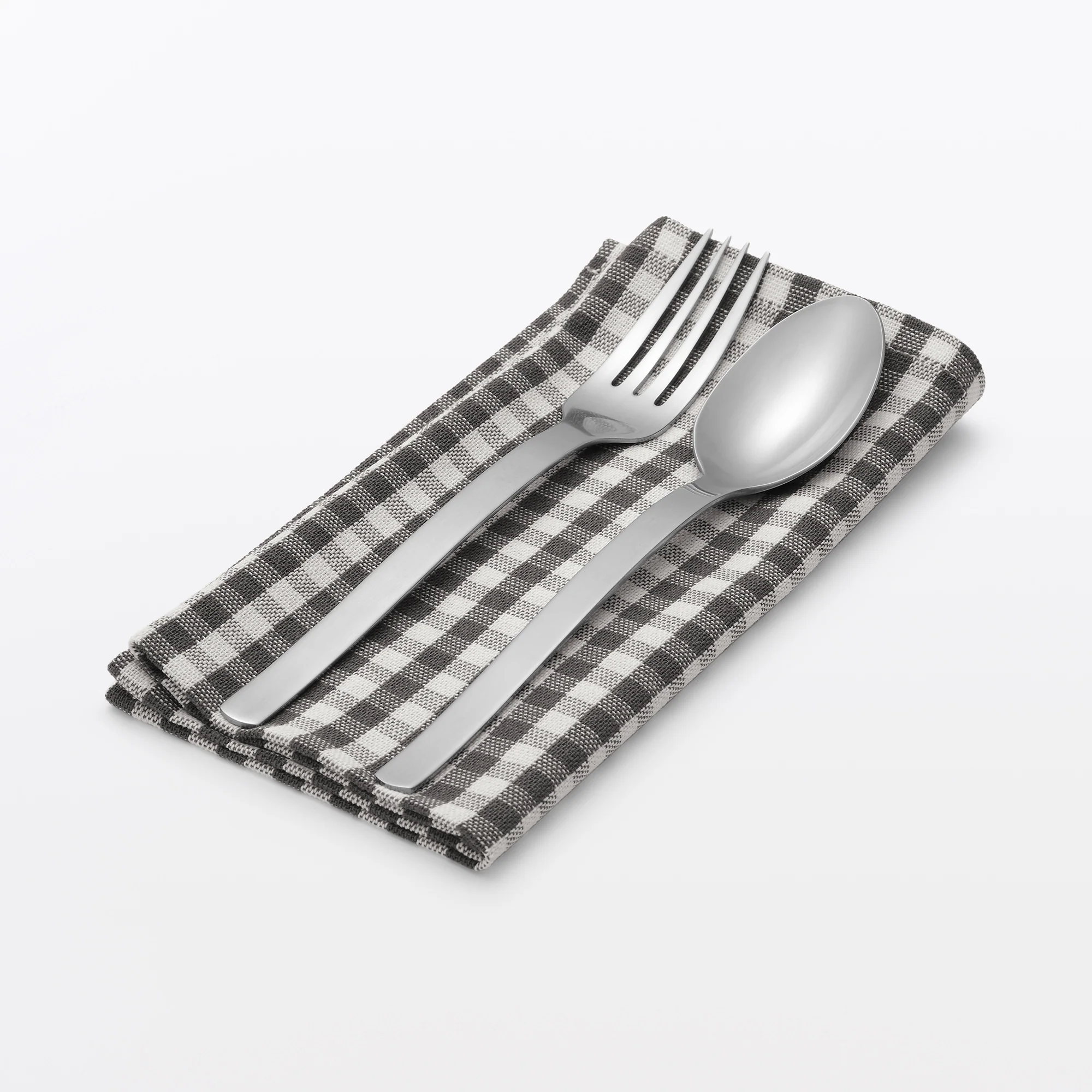 Indian Cotton Napkin - Off-white x Charcoal Gray - Image 2