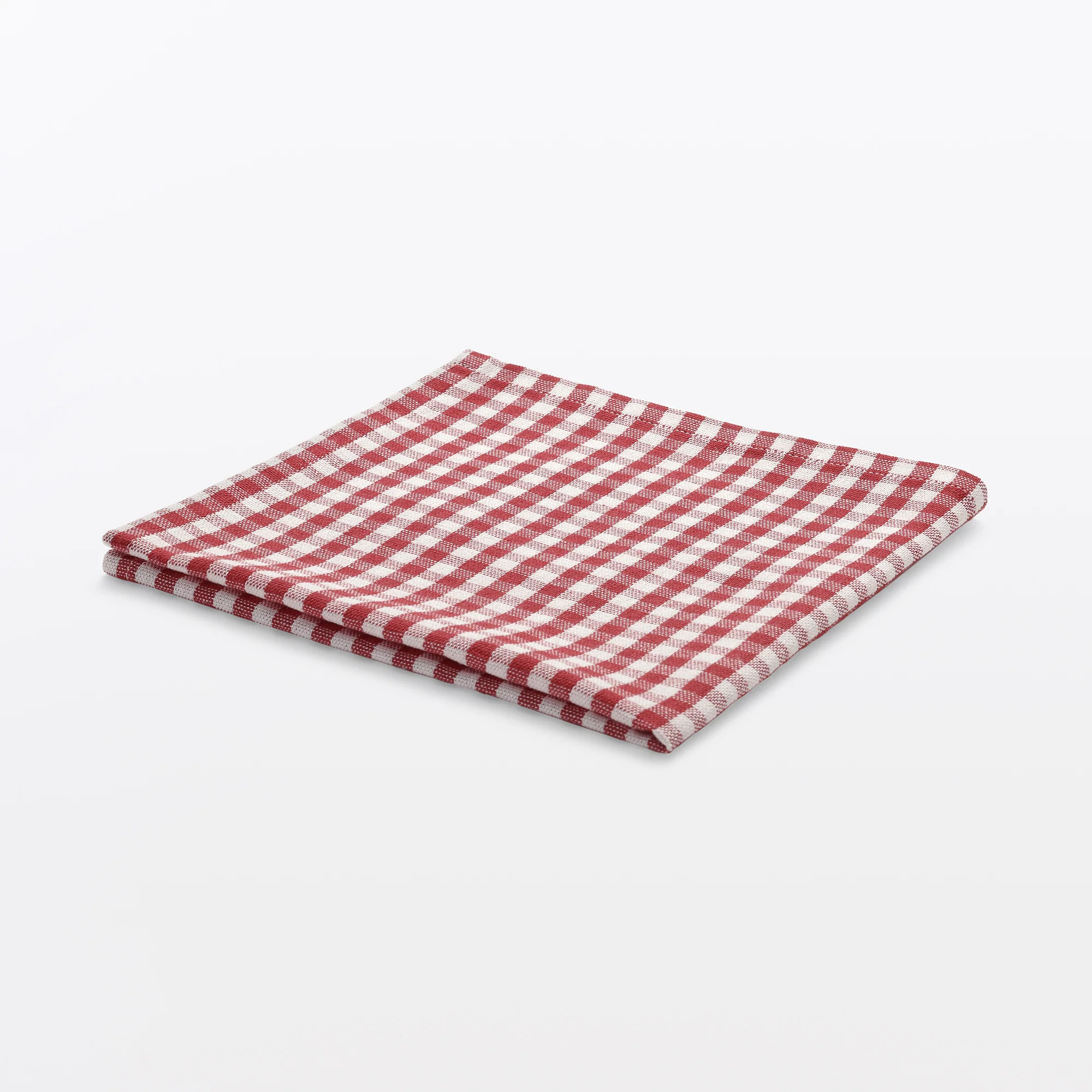 Indian Cotton Napkin - Off-white x Red