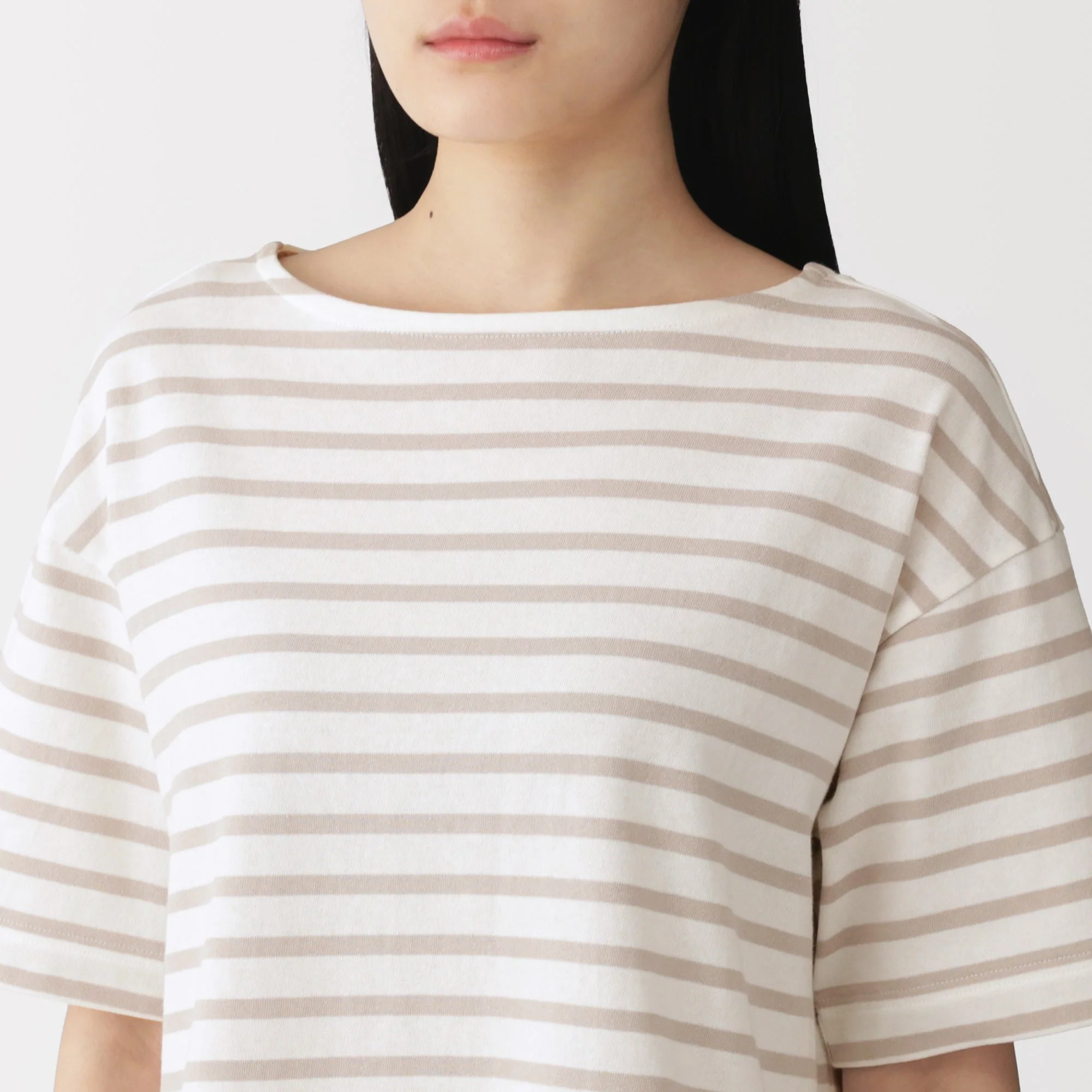Cotton Jersey Boatneck T-Shirt - Image 15
