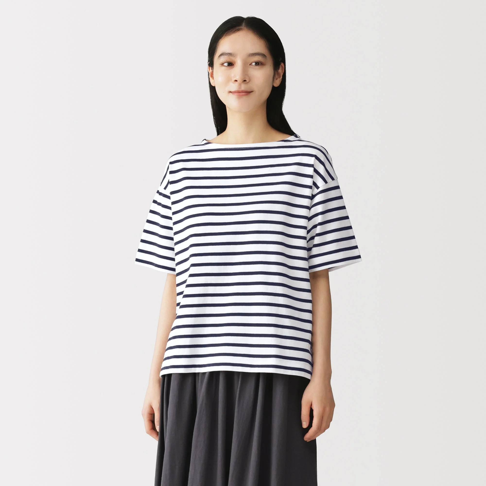 Cotton Jersey Boatneck T-Shirt - Image 27