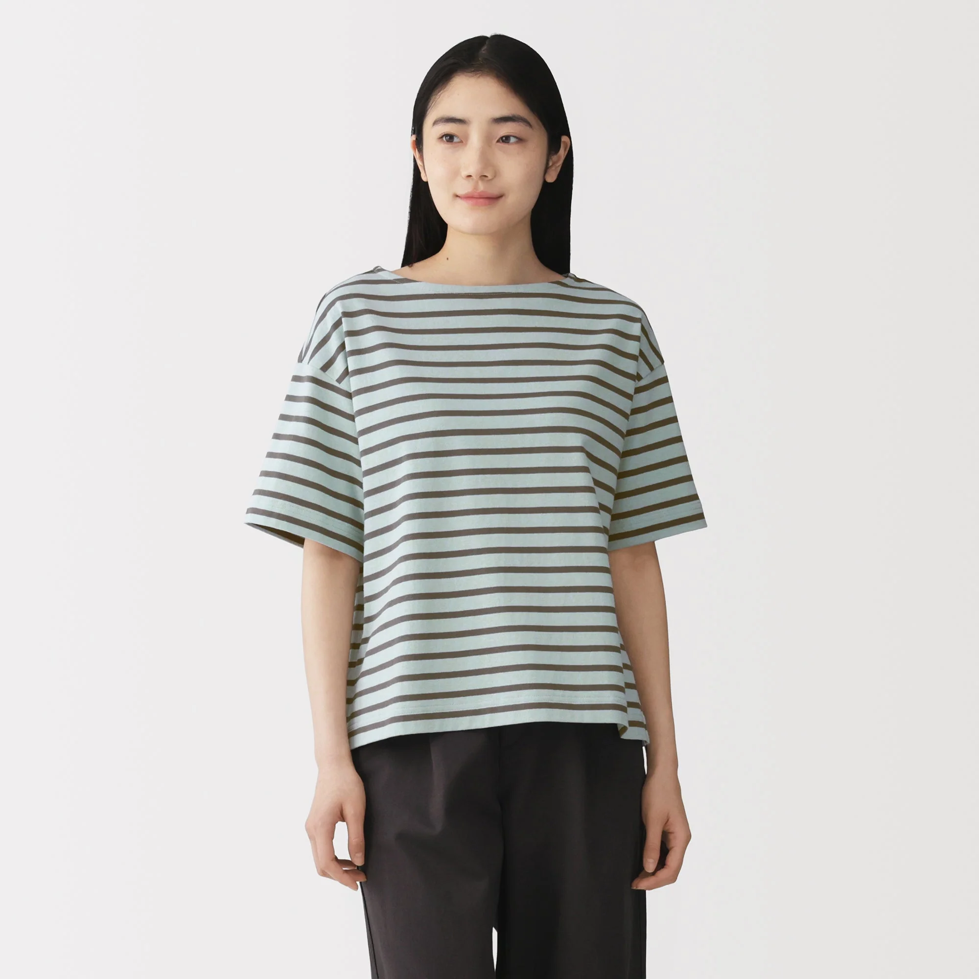 Cotton Jersey Boatneck T-Shirt - Image 35