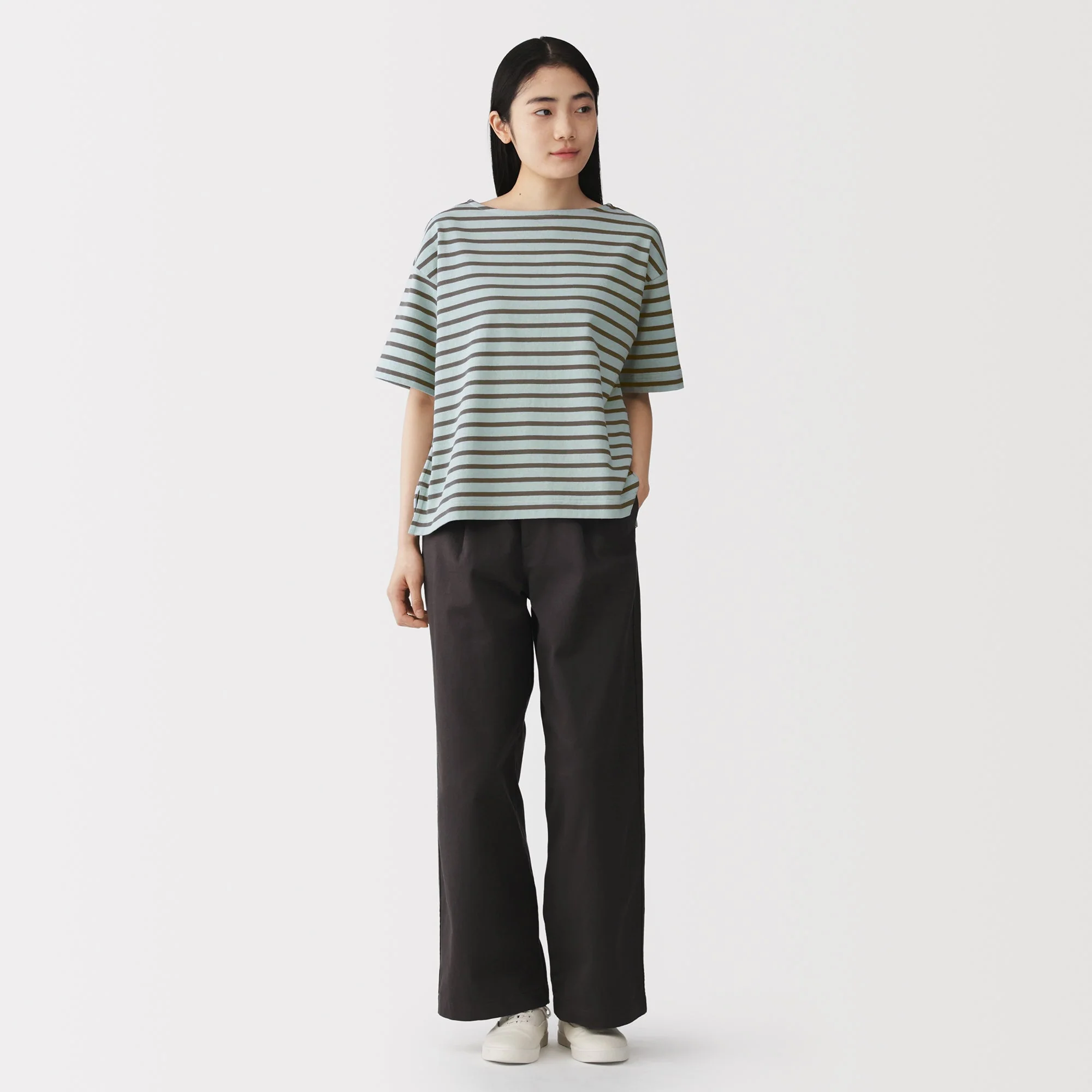 Cotton Jersey Boatneck T-Shirt - Image 36