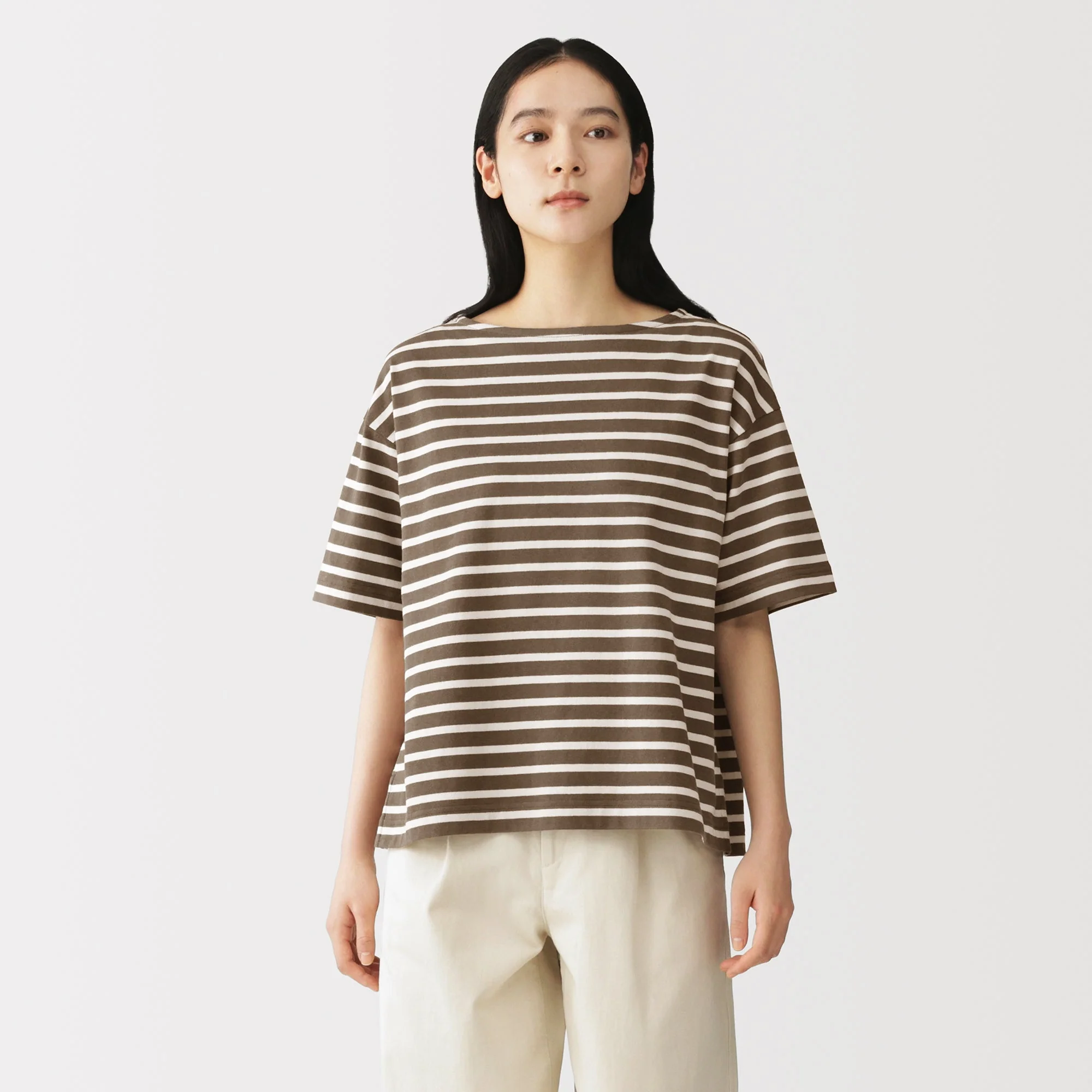 Cotton Jersey Boatneck T-Shirt - Image 43