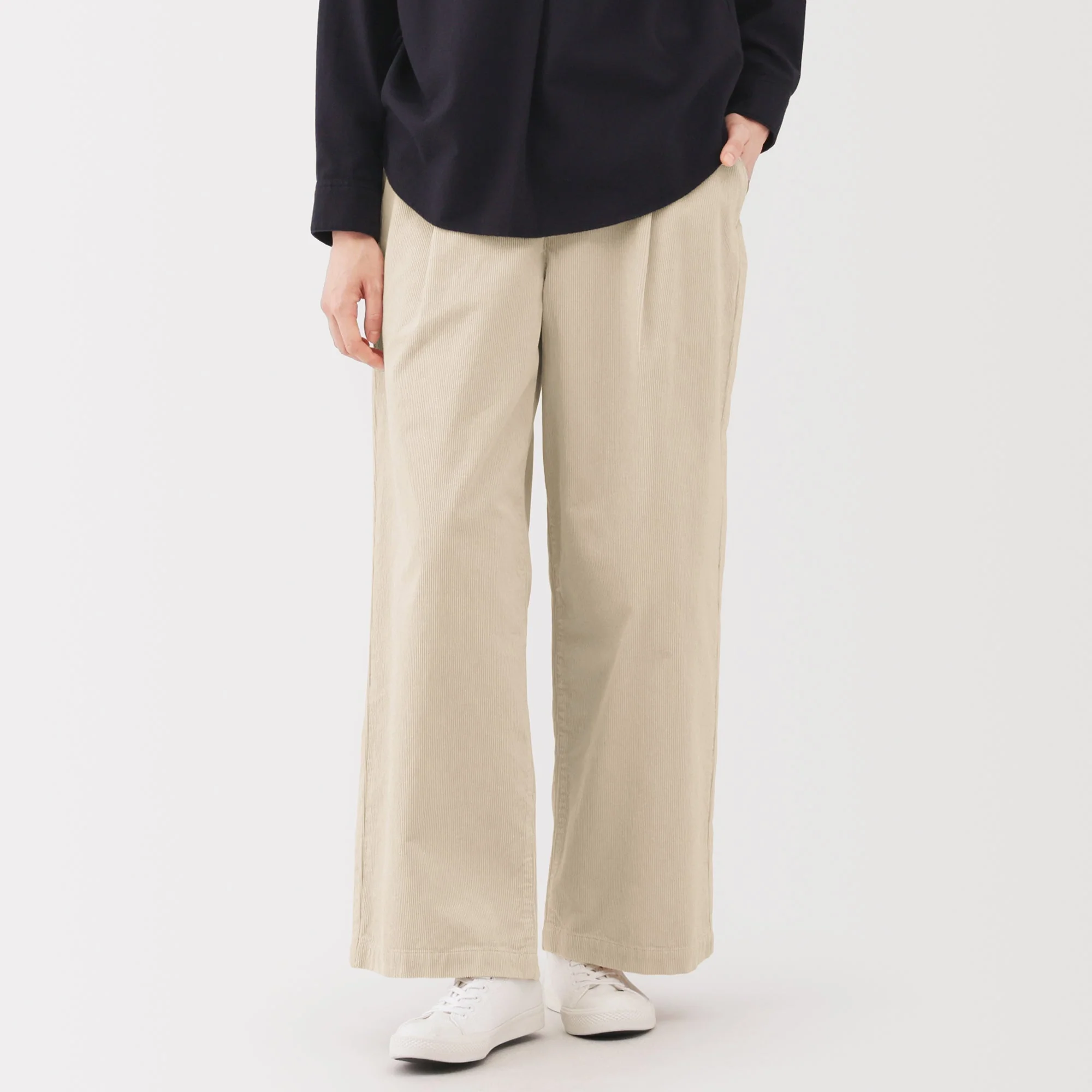 Kapok Blend Corduroy Wide Pants - Image 12