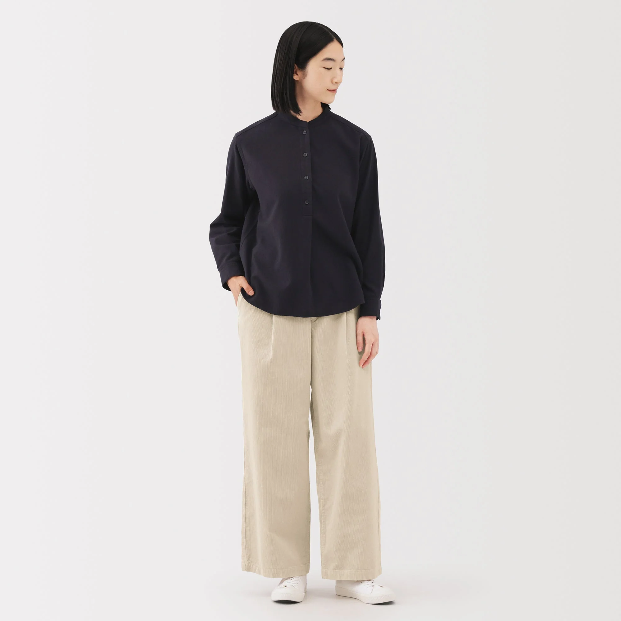 Kapok Blend Corduroy Wide Pants - Image 13