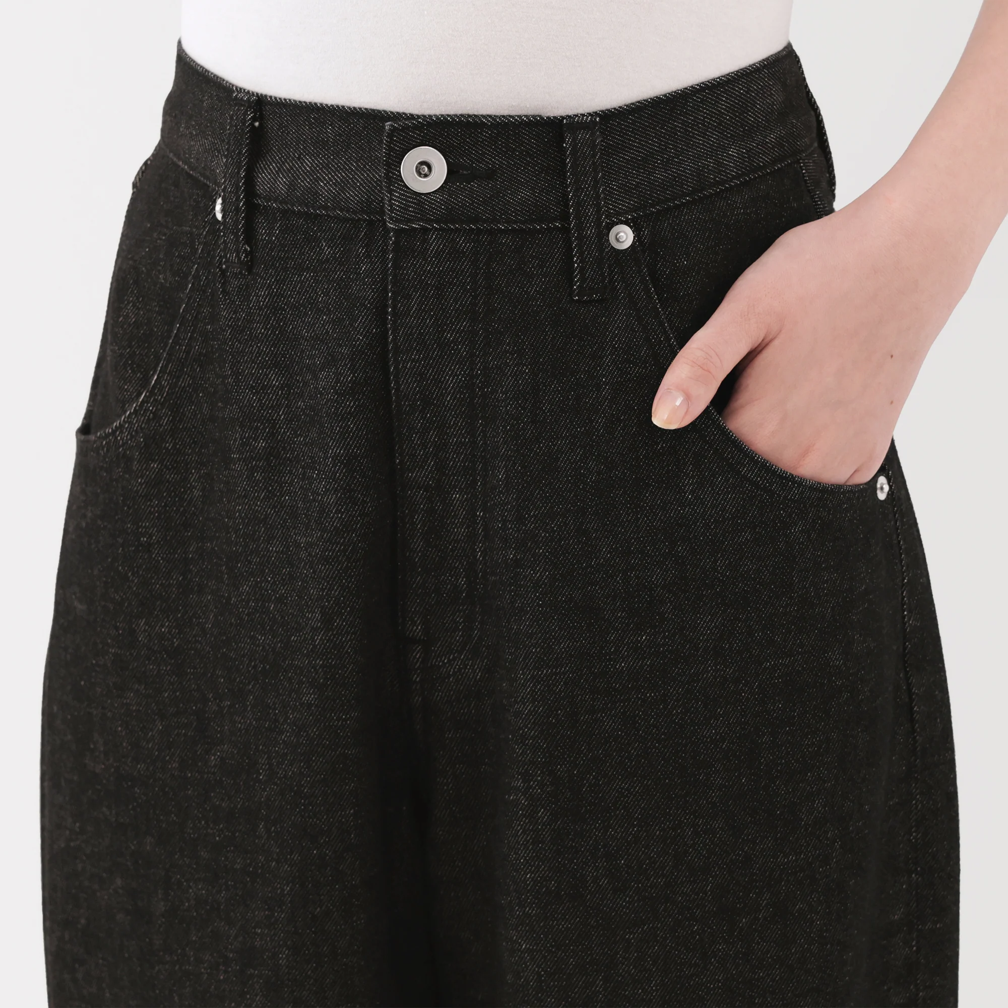 Kapok Blend Denim Barrel Pants - Image 7